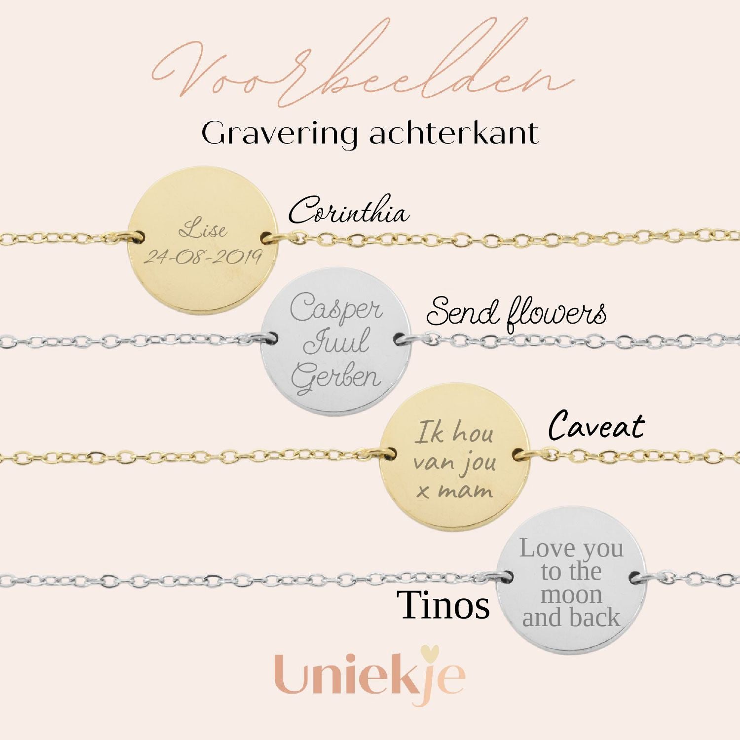 12 mm munt gravering achterkant stainless steel