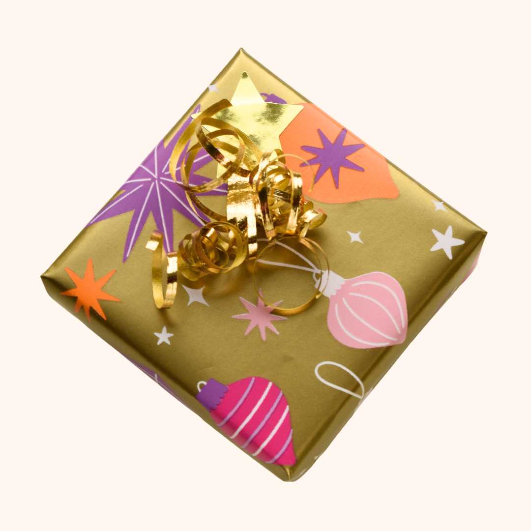 Cadeauverpakking kerst goud