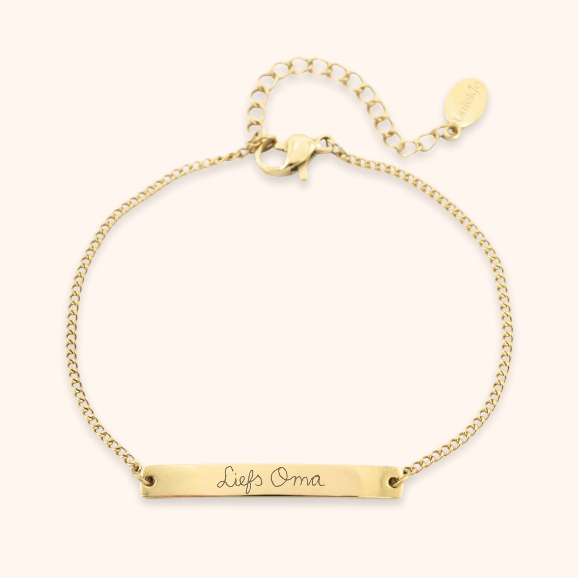 Handgeschreven tekst armband bar