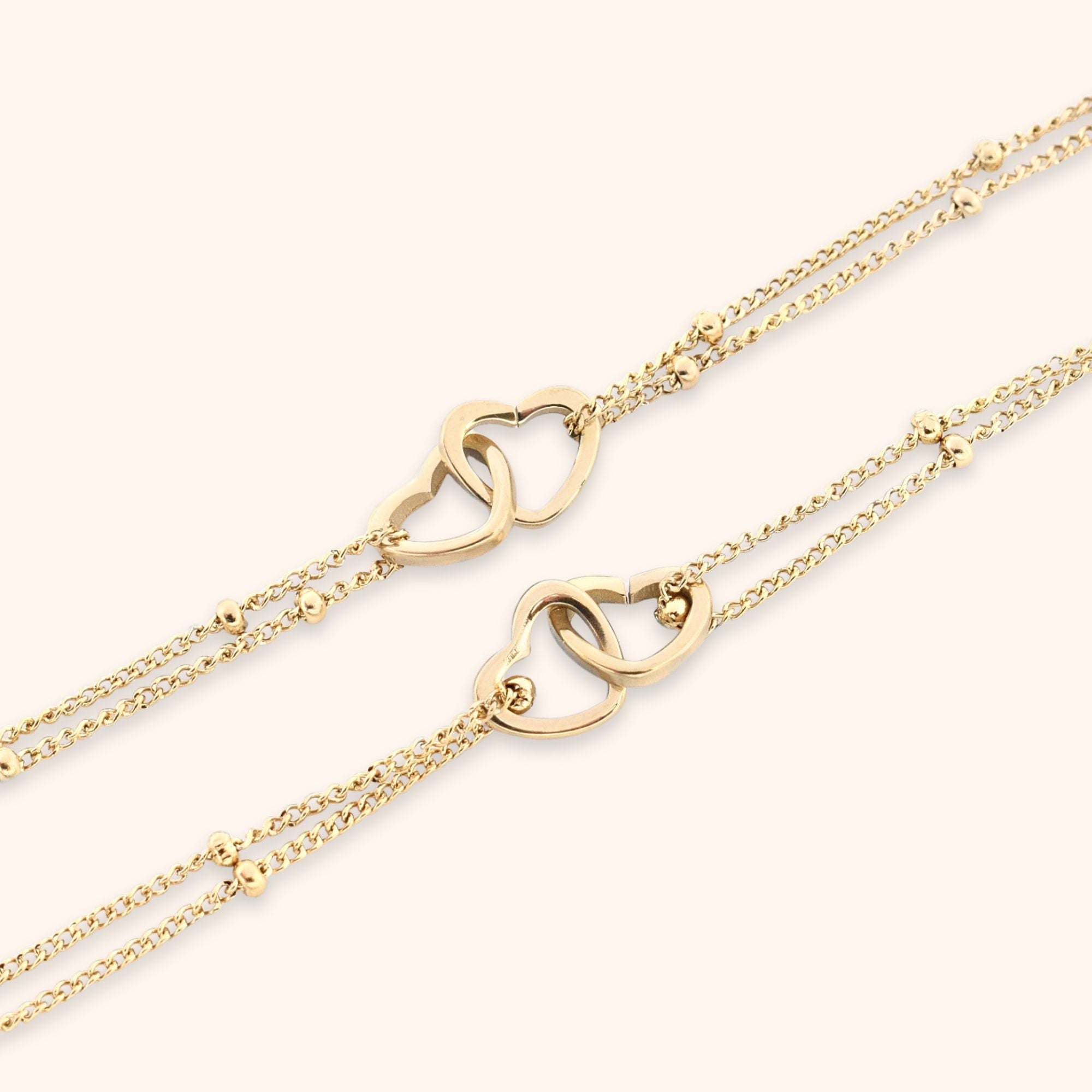 Armbanden set dubbele hartjes