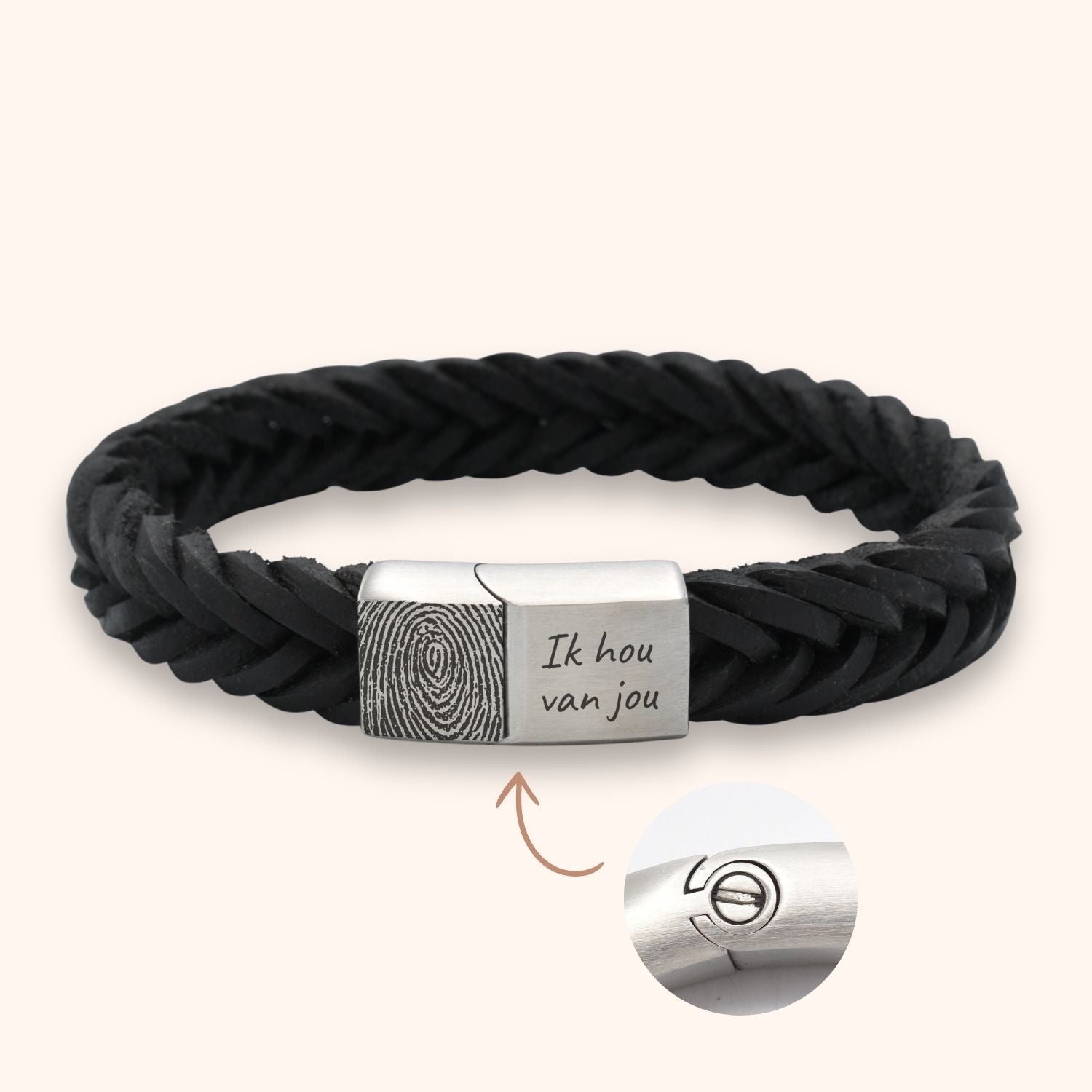 As armband heren leer 12 mm