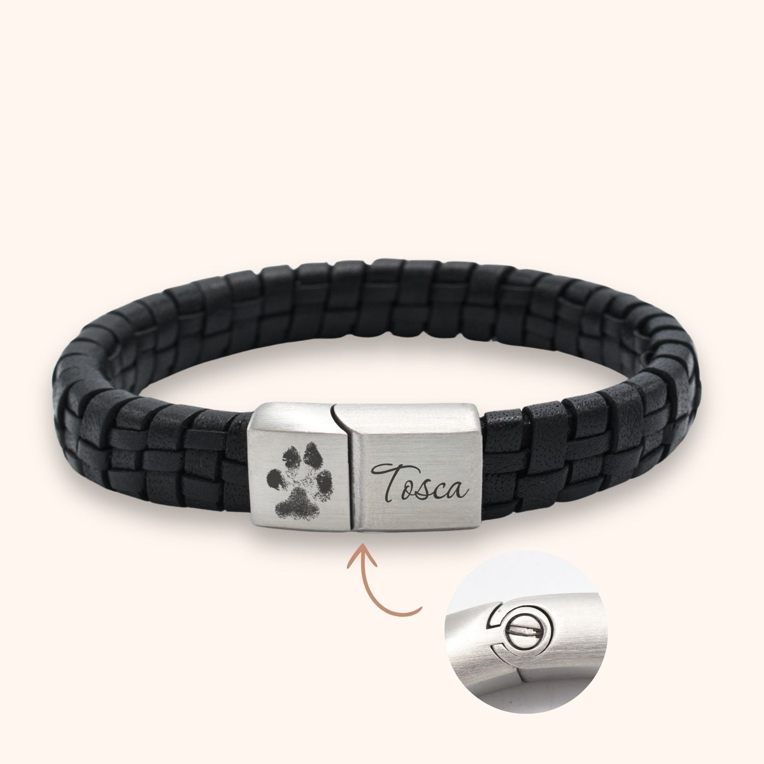 As armband heren leer 12 mm