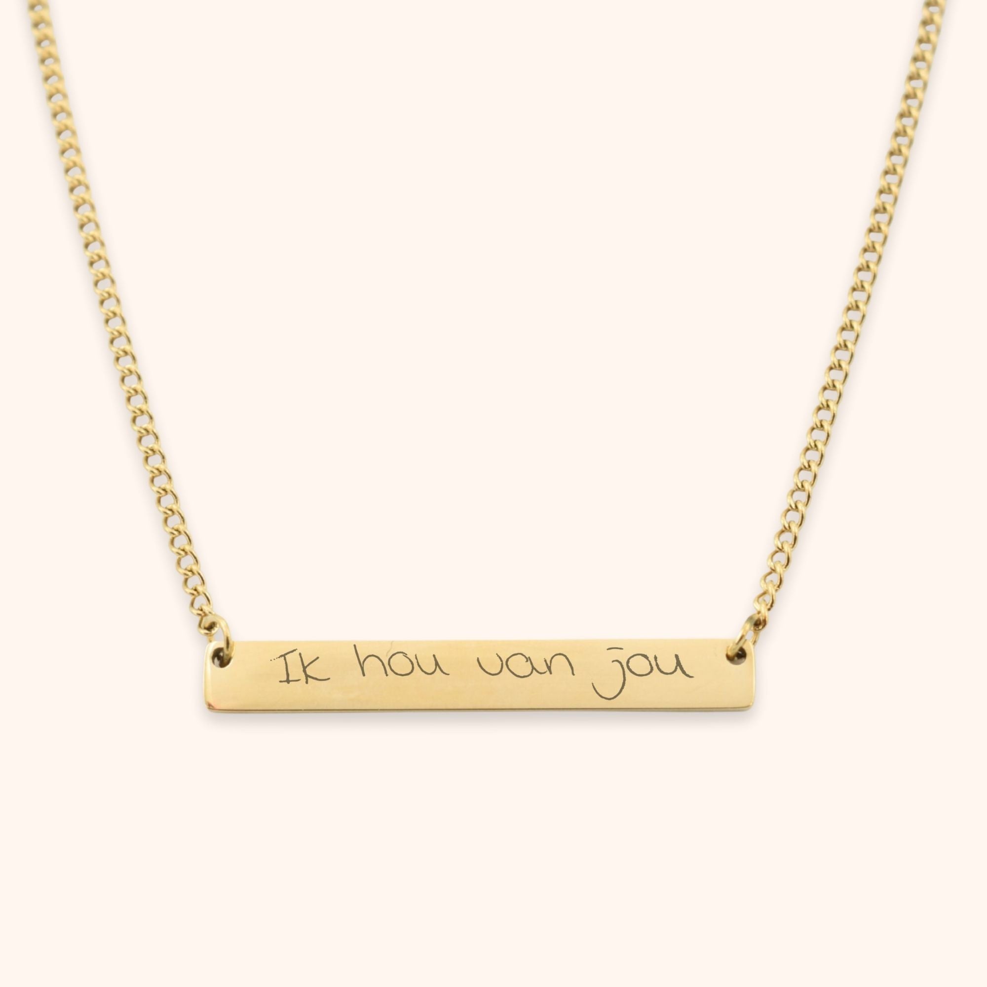 Eigen handschrift ketting staafje
