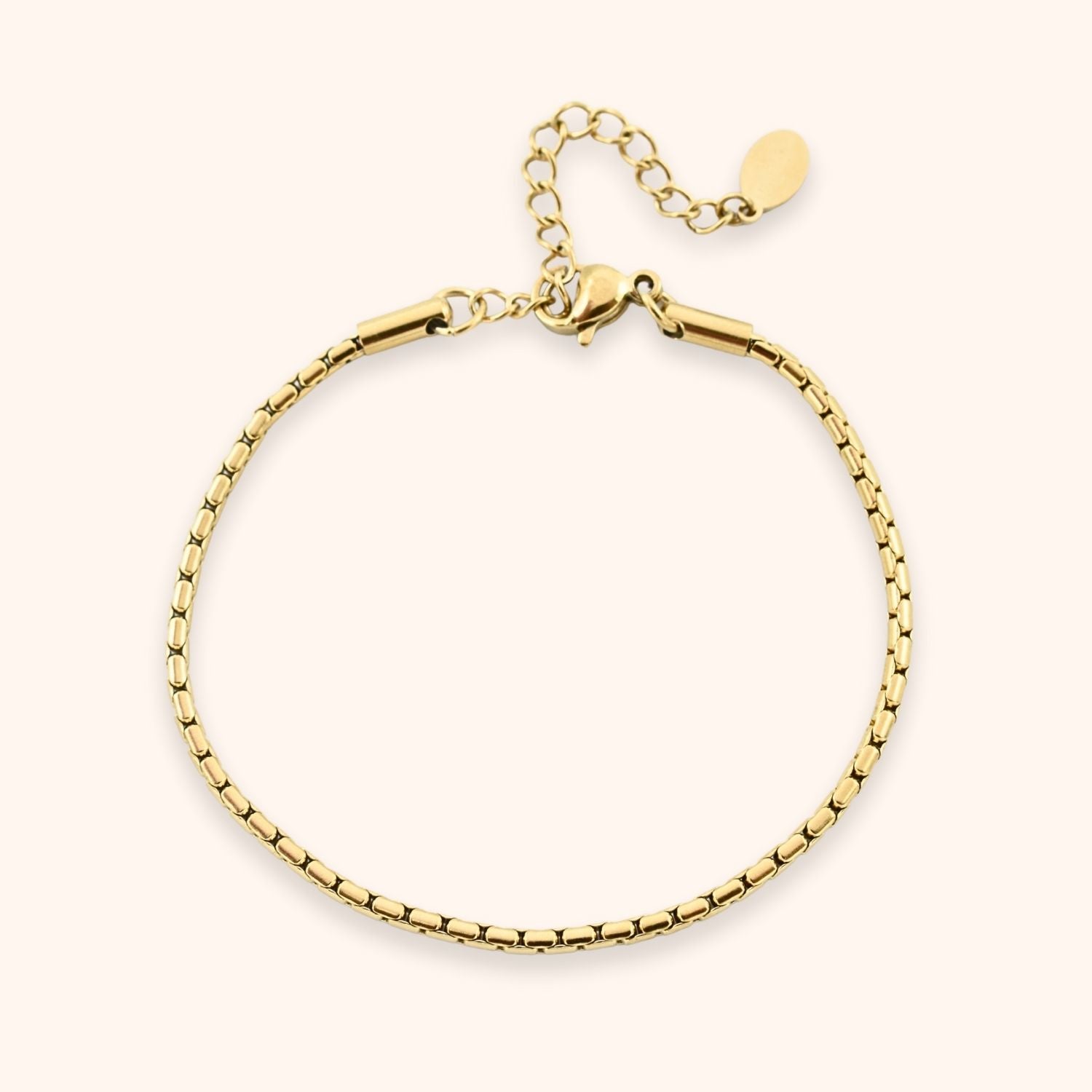 schakel armband basic dames kleur goud stainless steel