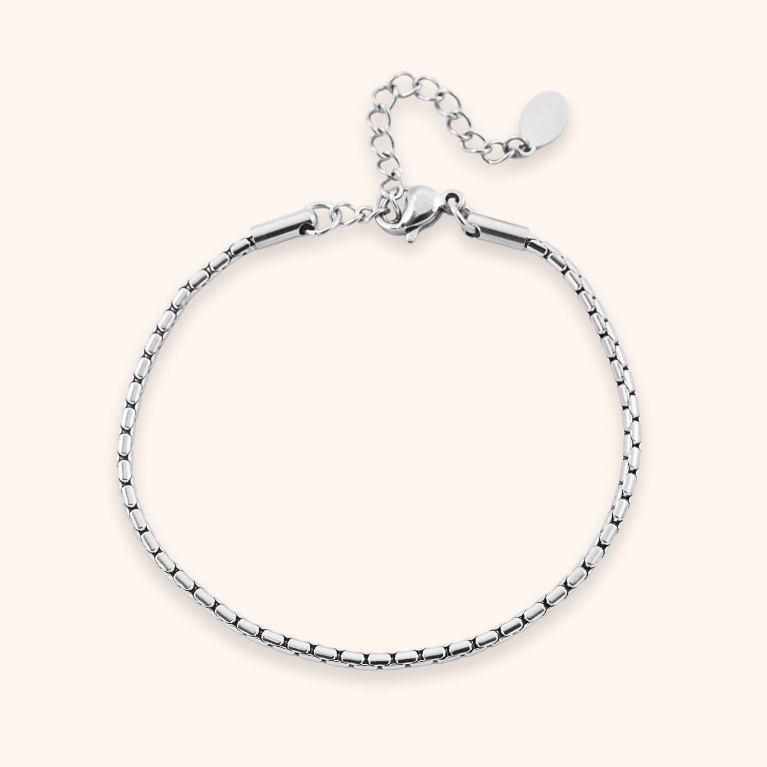 schakel armband basic dames kleur zilver stainless steel