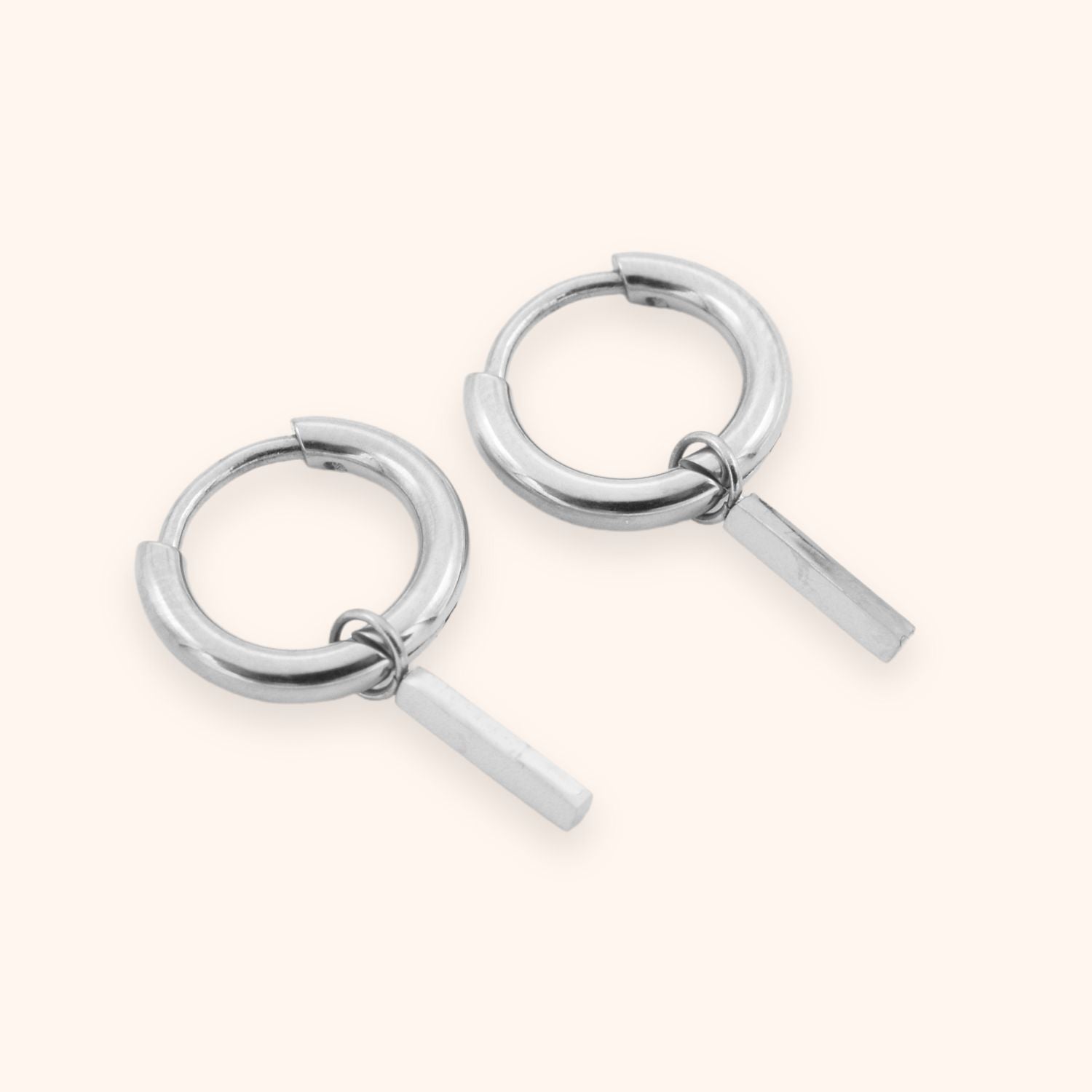 Hoops hanger staafje zilver rvs