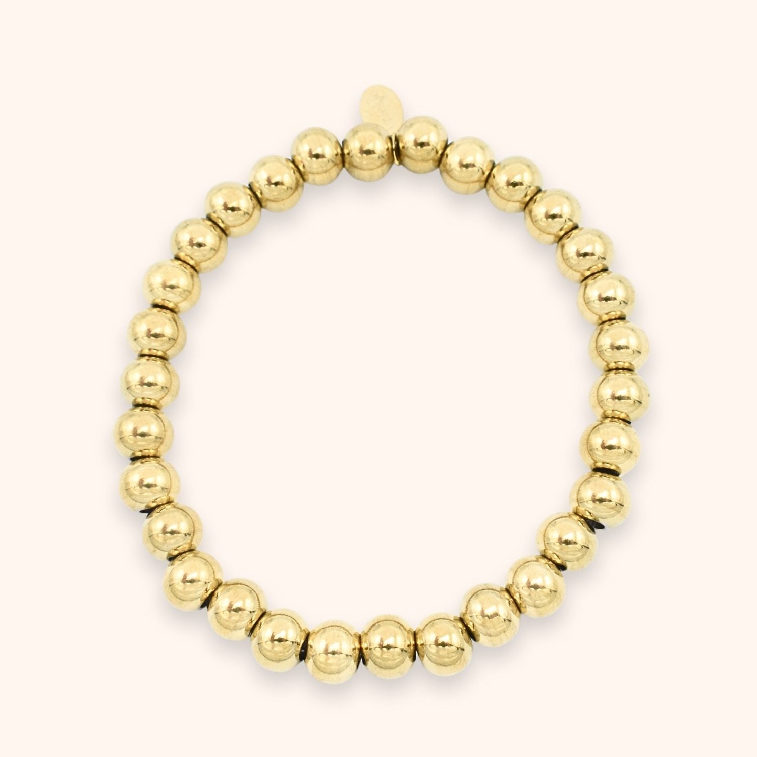 kralen armband balletjes 7mm kleur goud stainless steel
