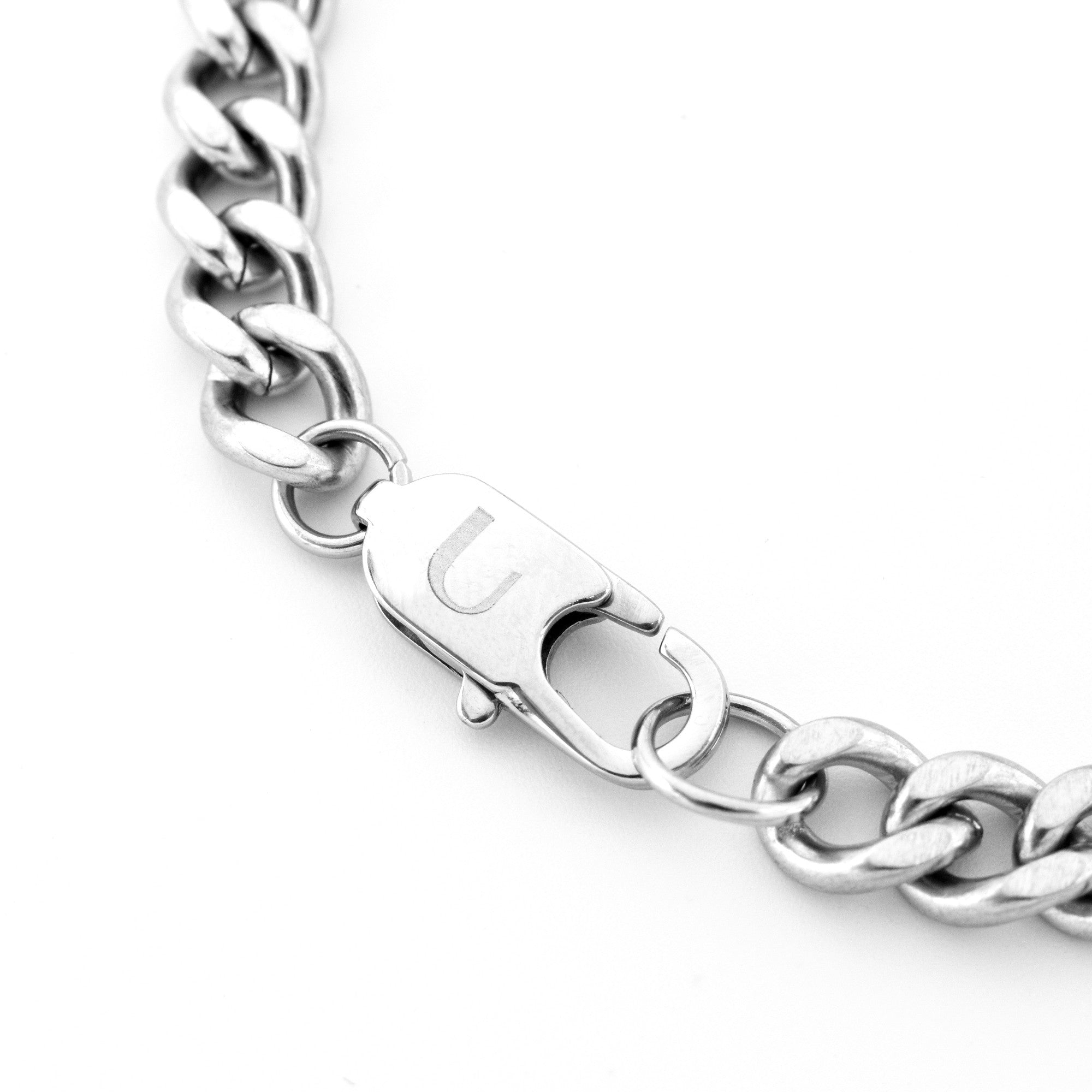 heren grove schakel armband sluiting zilver stainlessteel