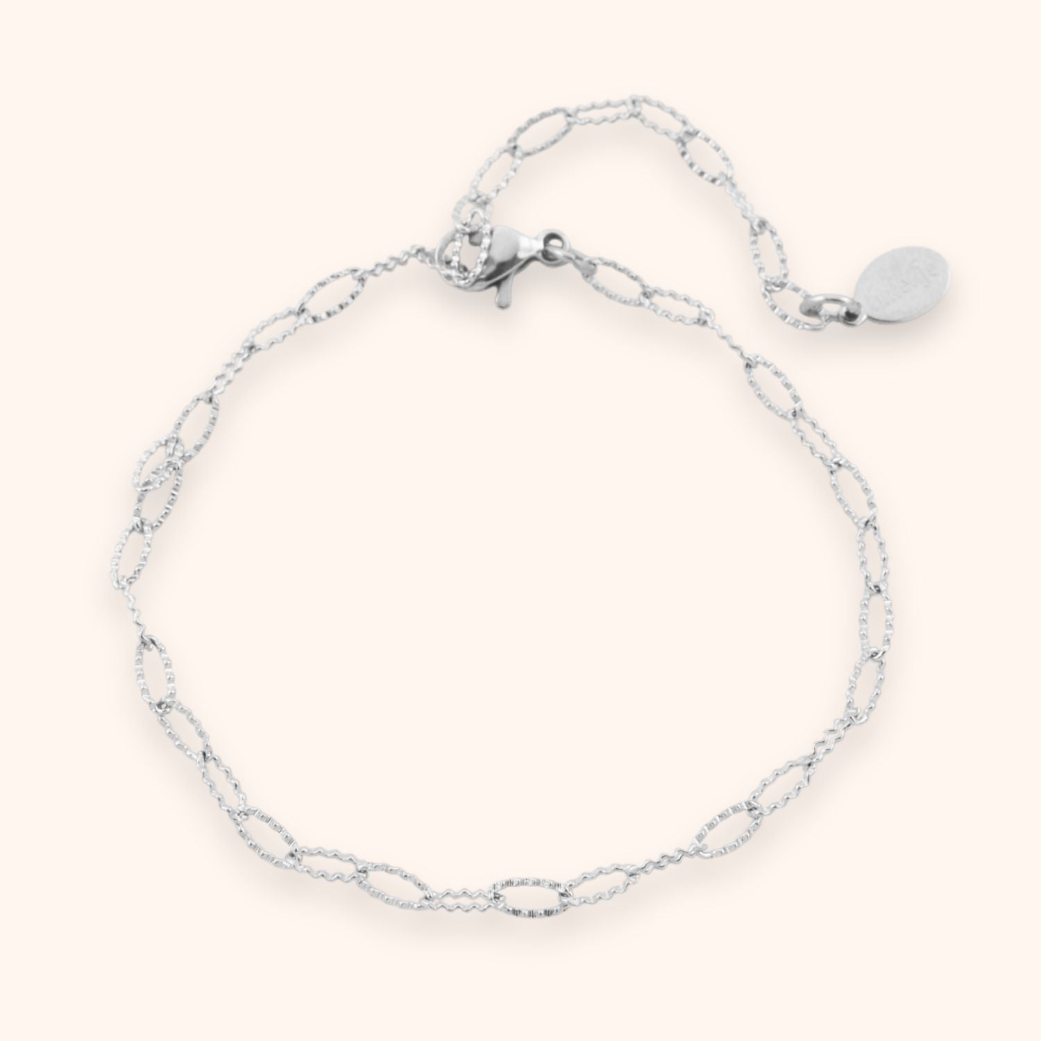 Dames armbandje ovale schakels kleur goud stainless steel