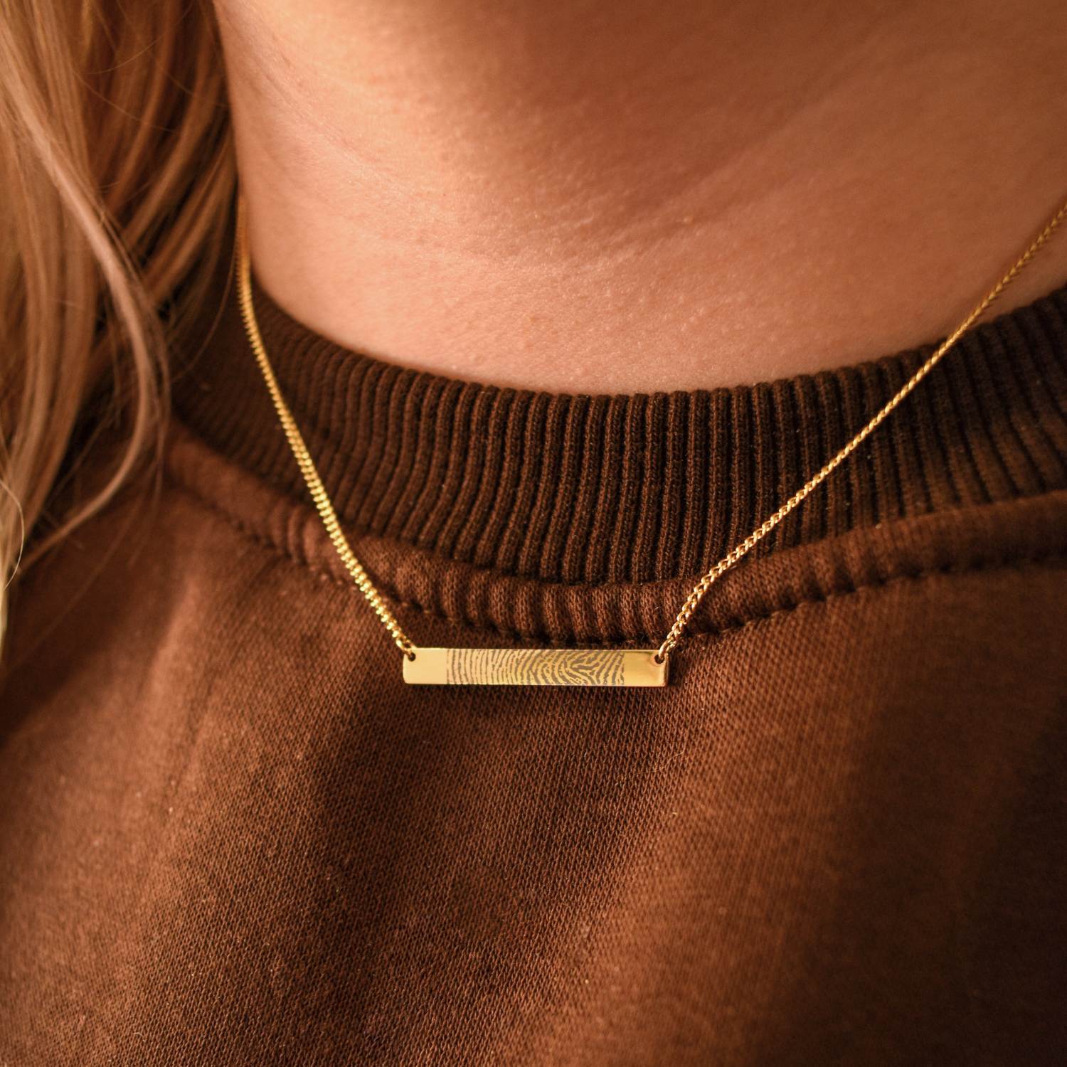 Vingerafdruk ketting staafje