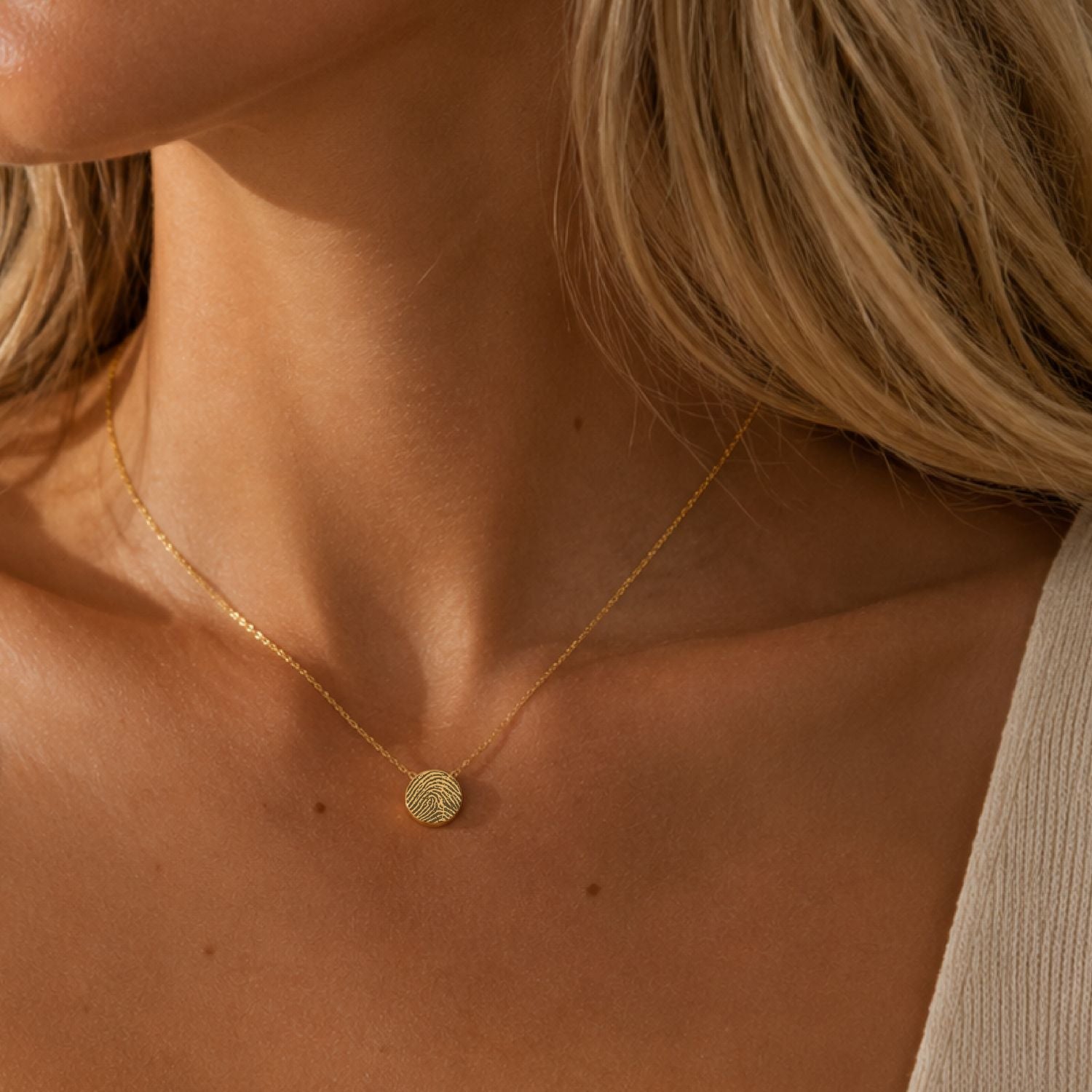 Vingerafdruk ketting klein kraaltje