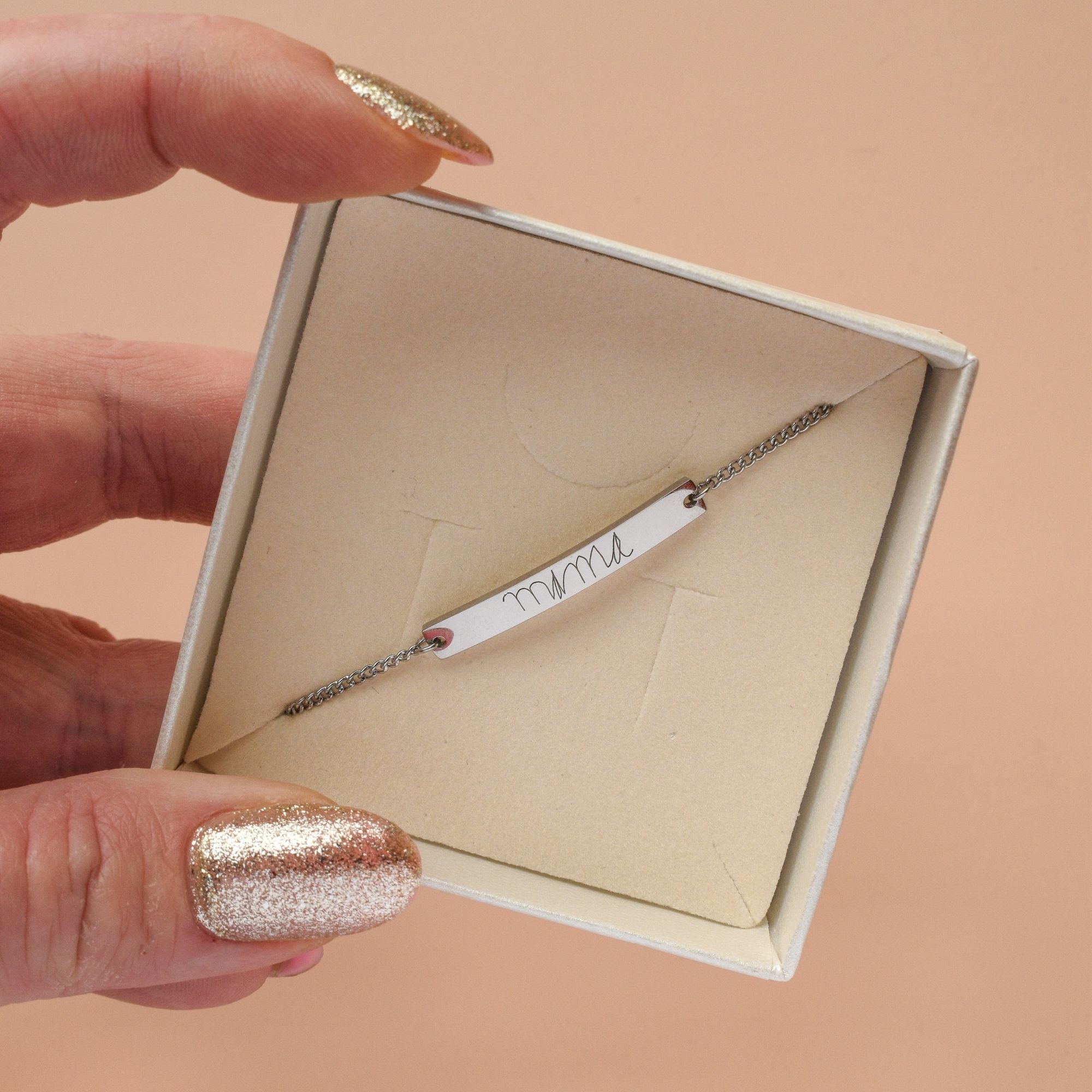 Handgeschreven tekst armband bar