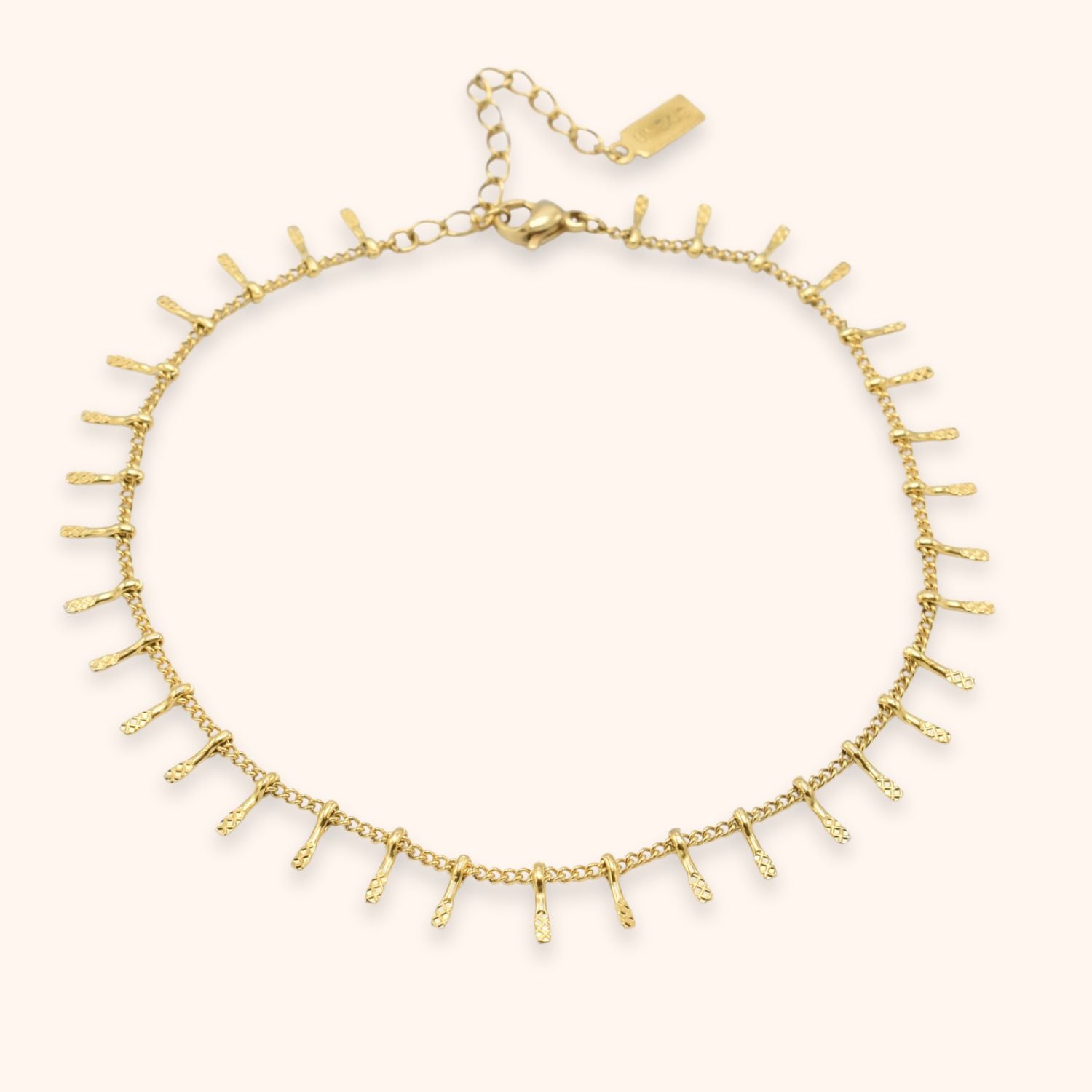 enkelbandje staafhangers staafjes goud