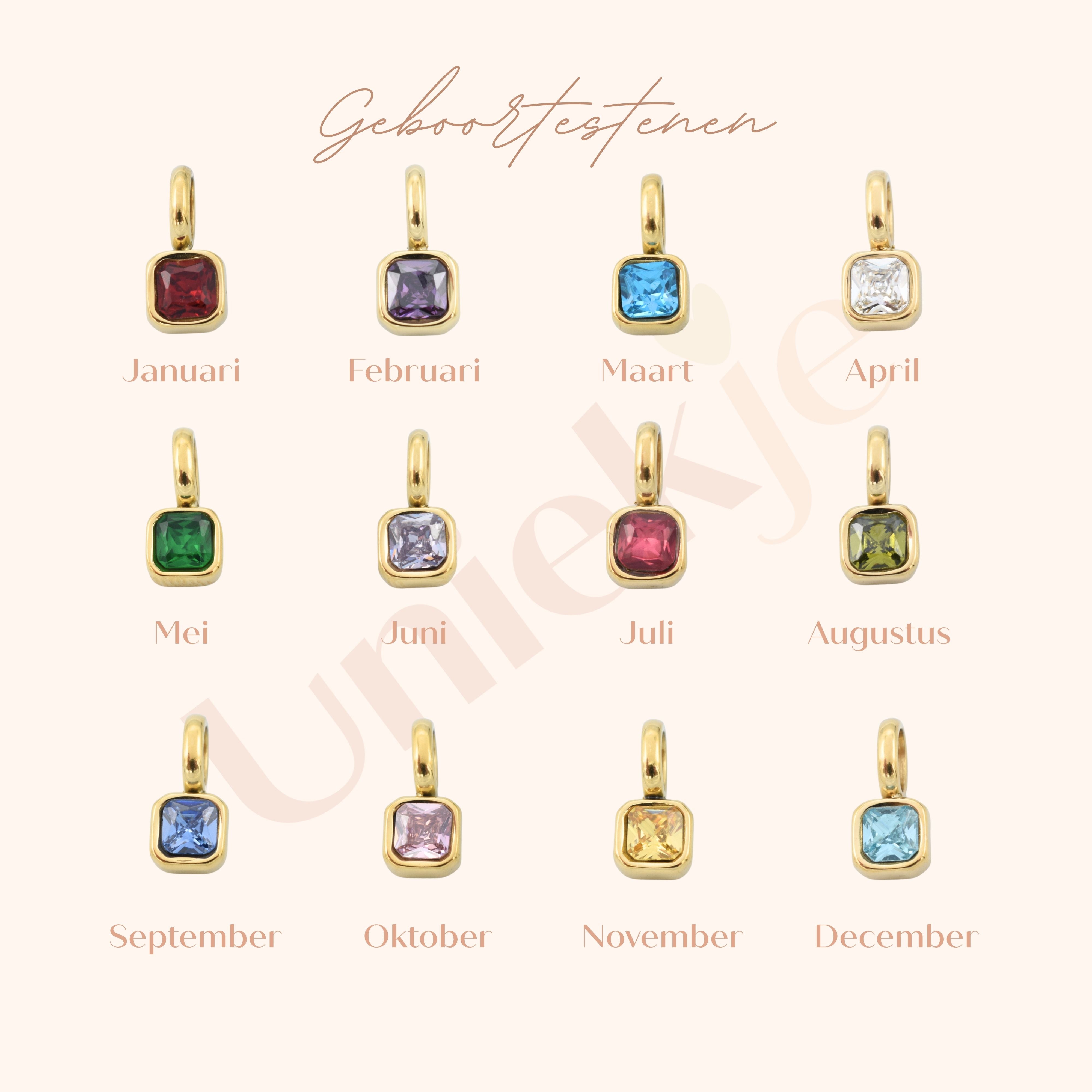 Geboortesteen ketting
