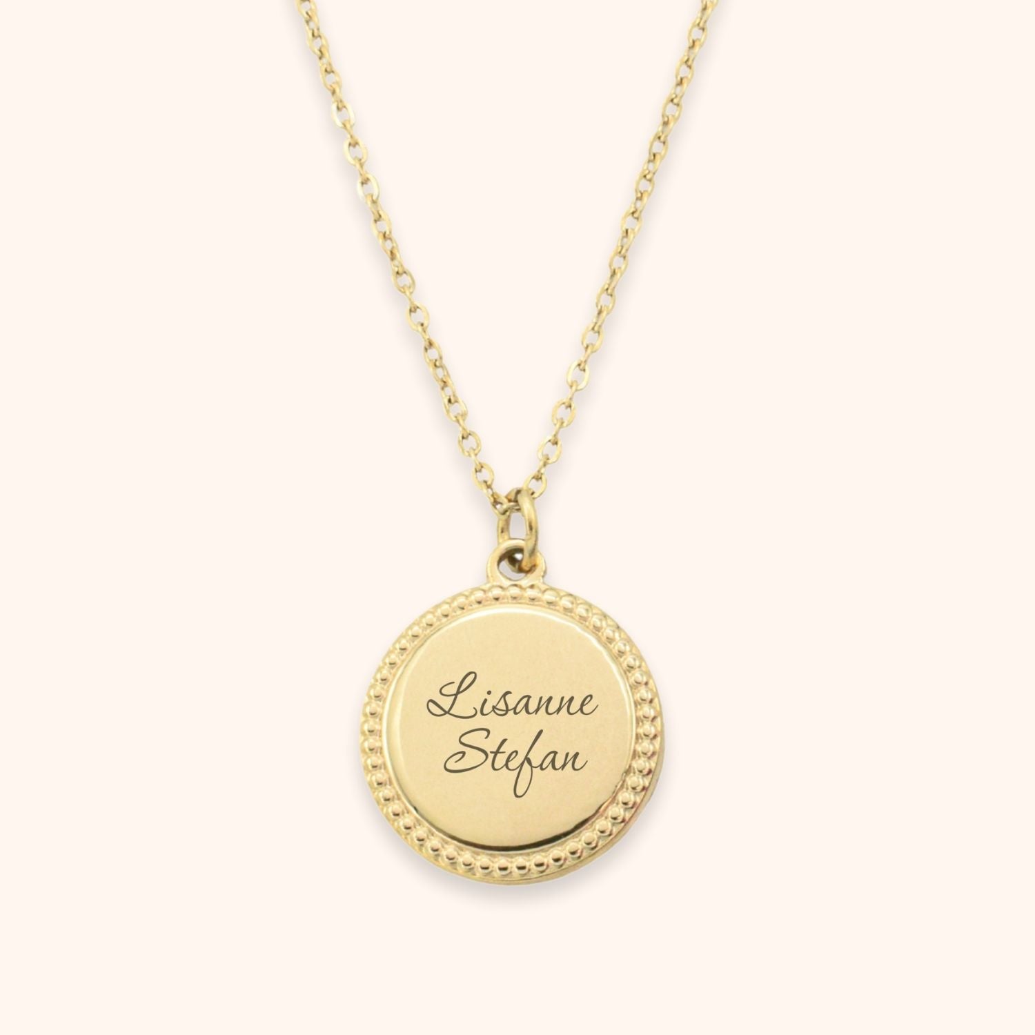 Dames ketting namen gepersonaliseerd goud stainless steel