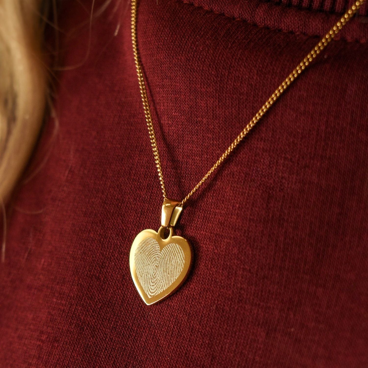 Hart ketting vingerafdruk