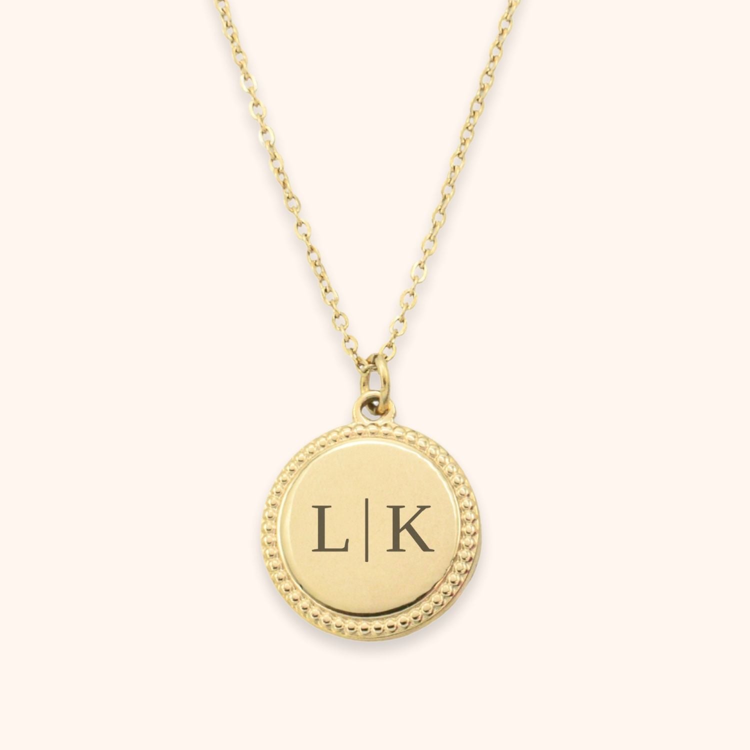 Ketting met initialen gepersonaliseerd goud stainless steel