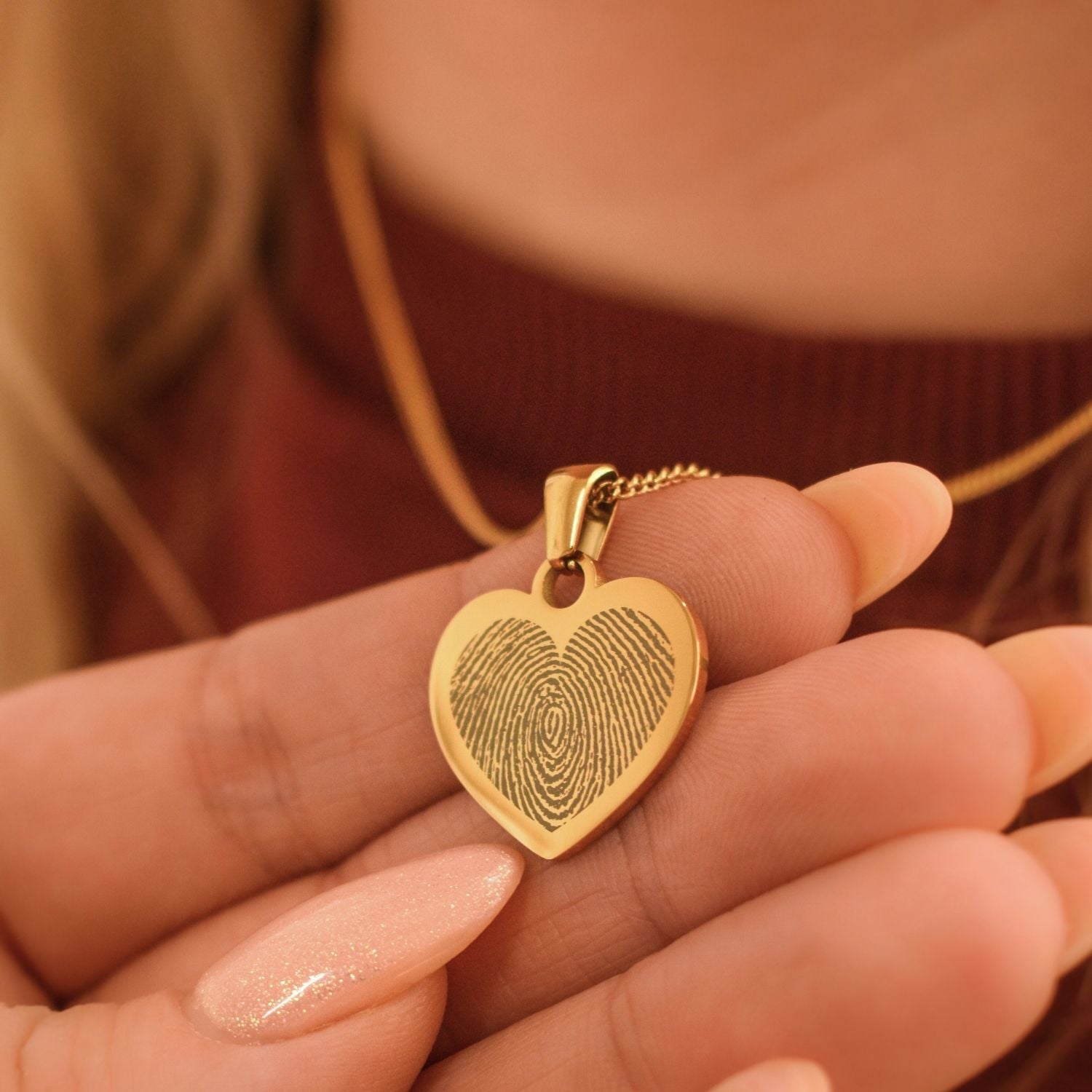 Hart ketting 2 vingerafdrukken