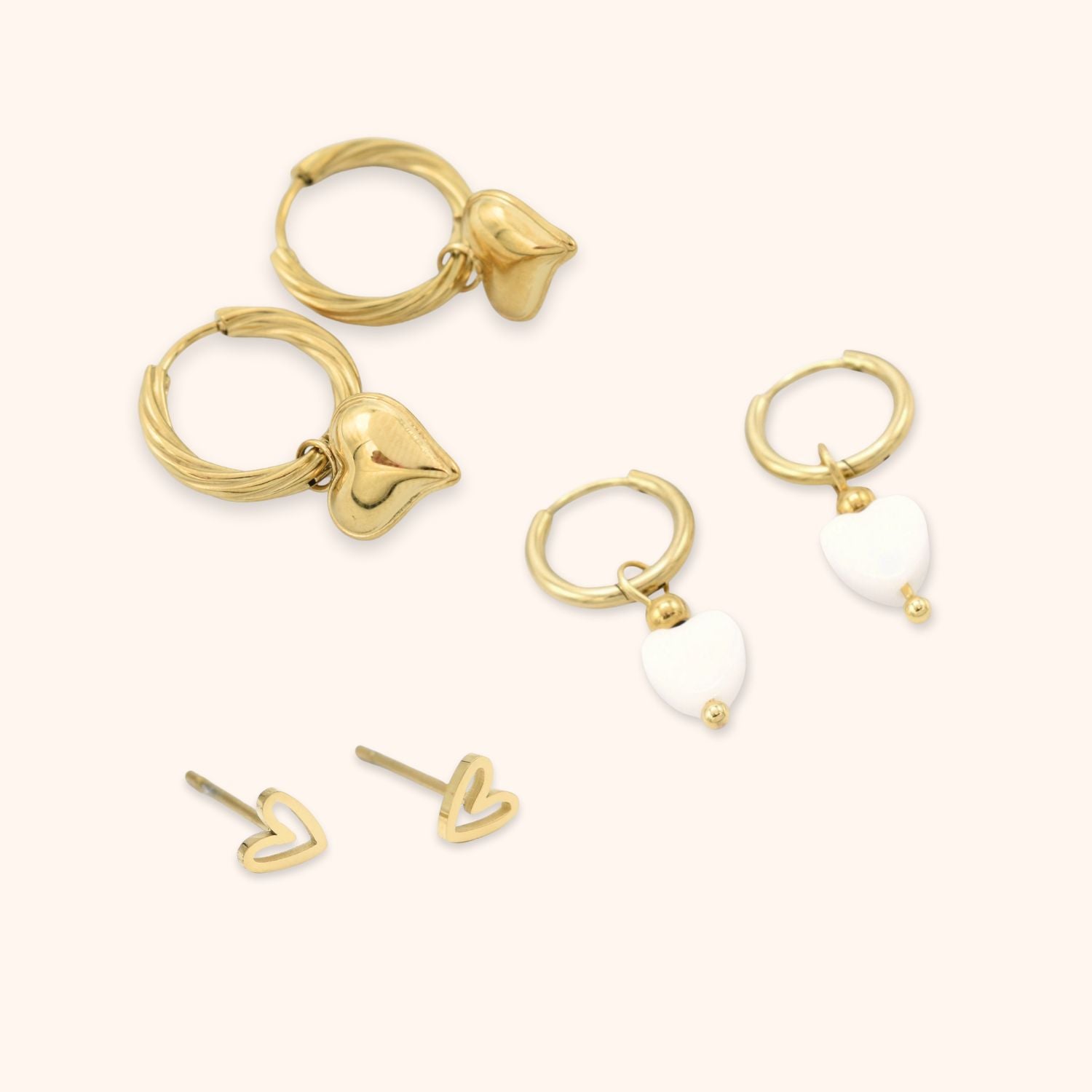 Oorbellen set hartjes