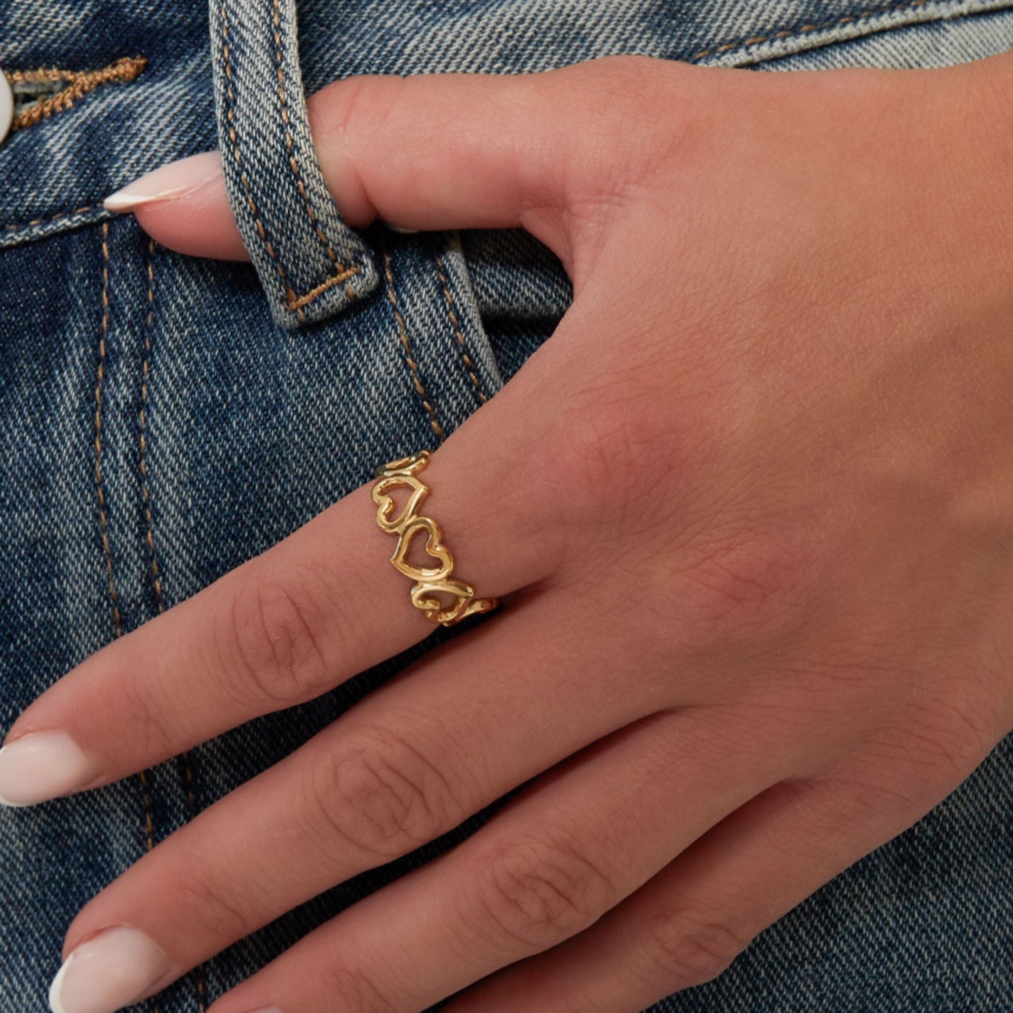 Hartjes ring goud rvs