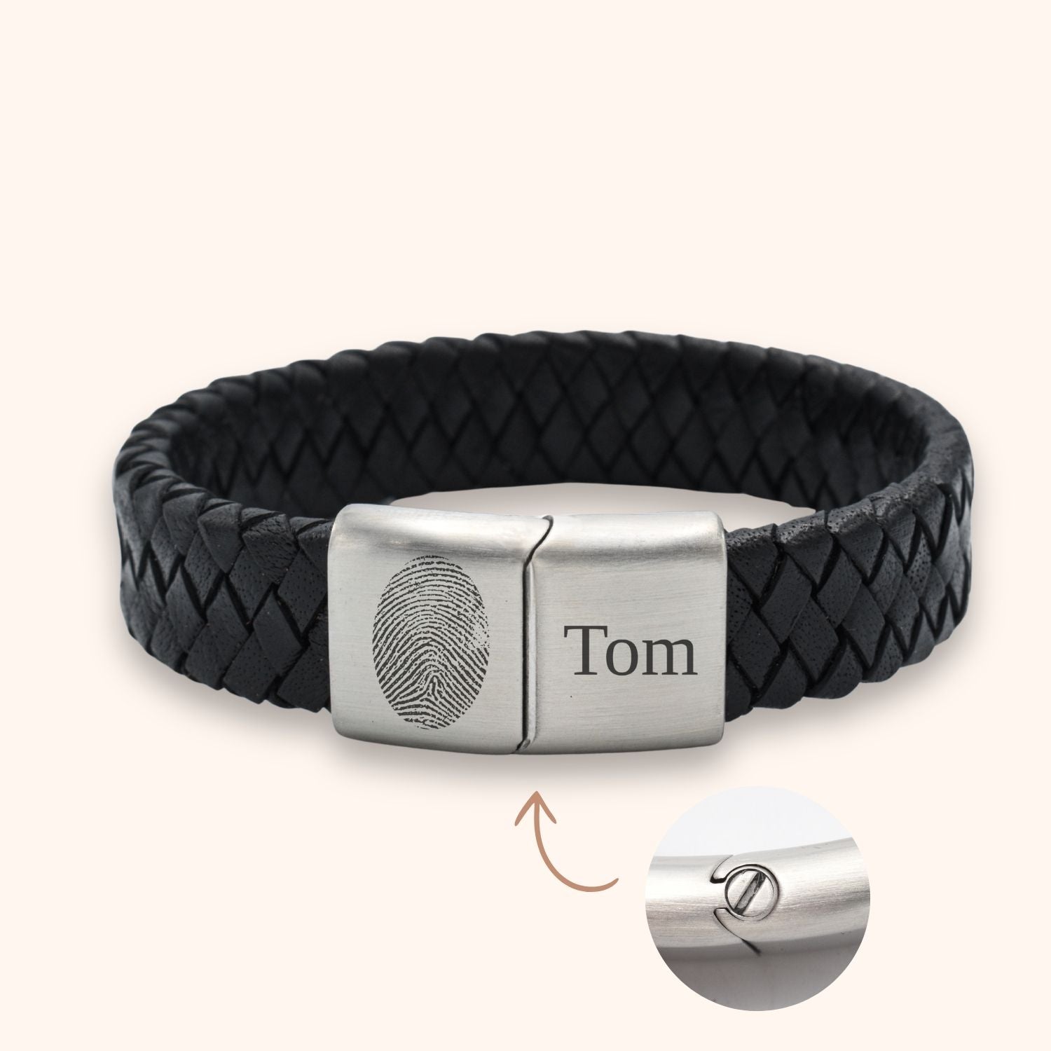 As armband heren leer 15 mm