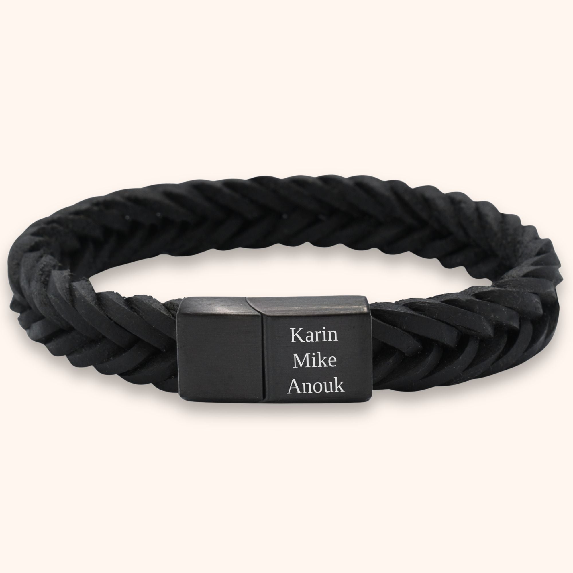 Heren armband leer namen