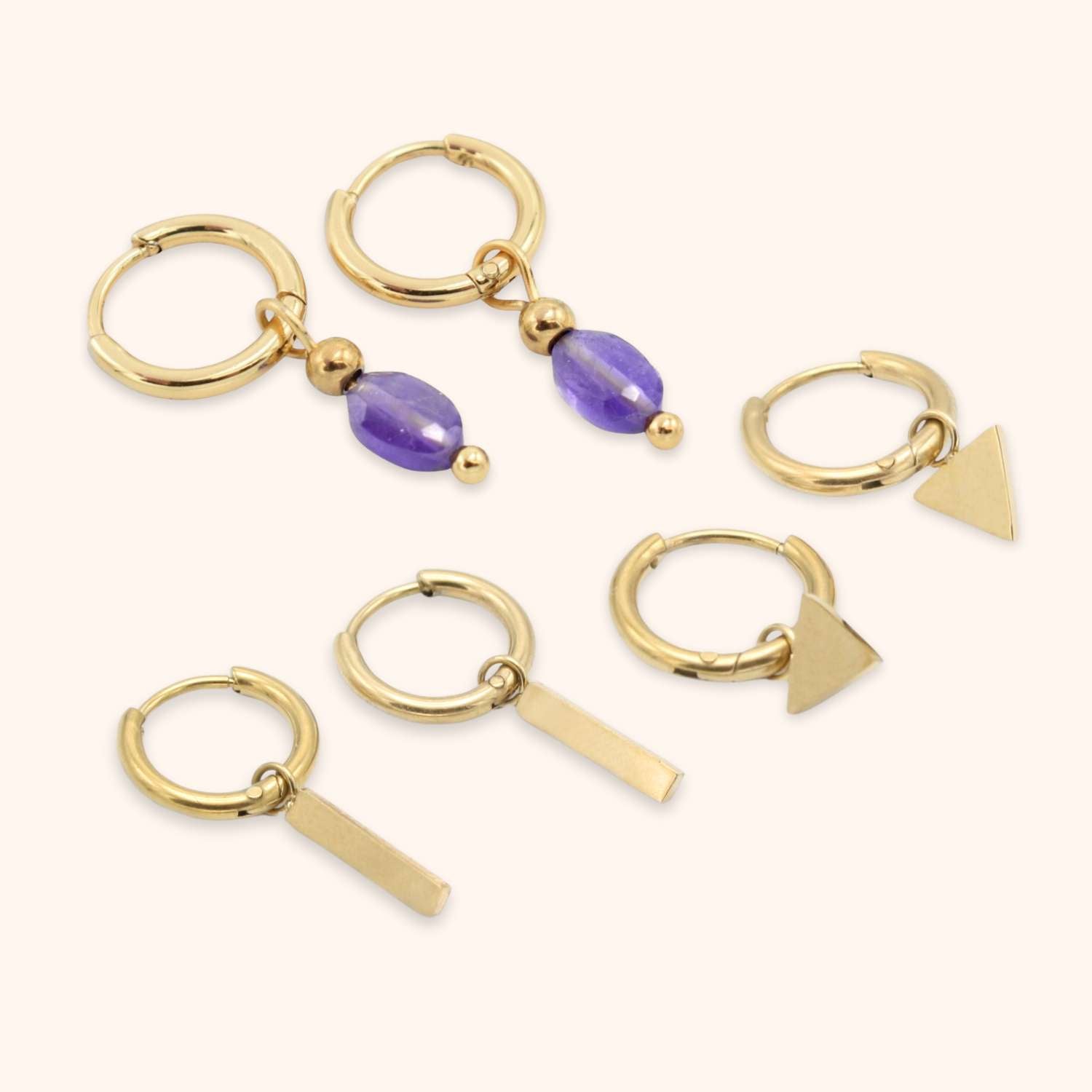 Oorbellen set amethist