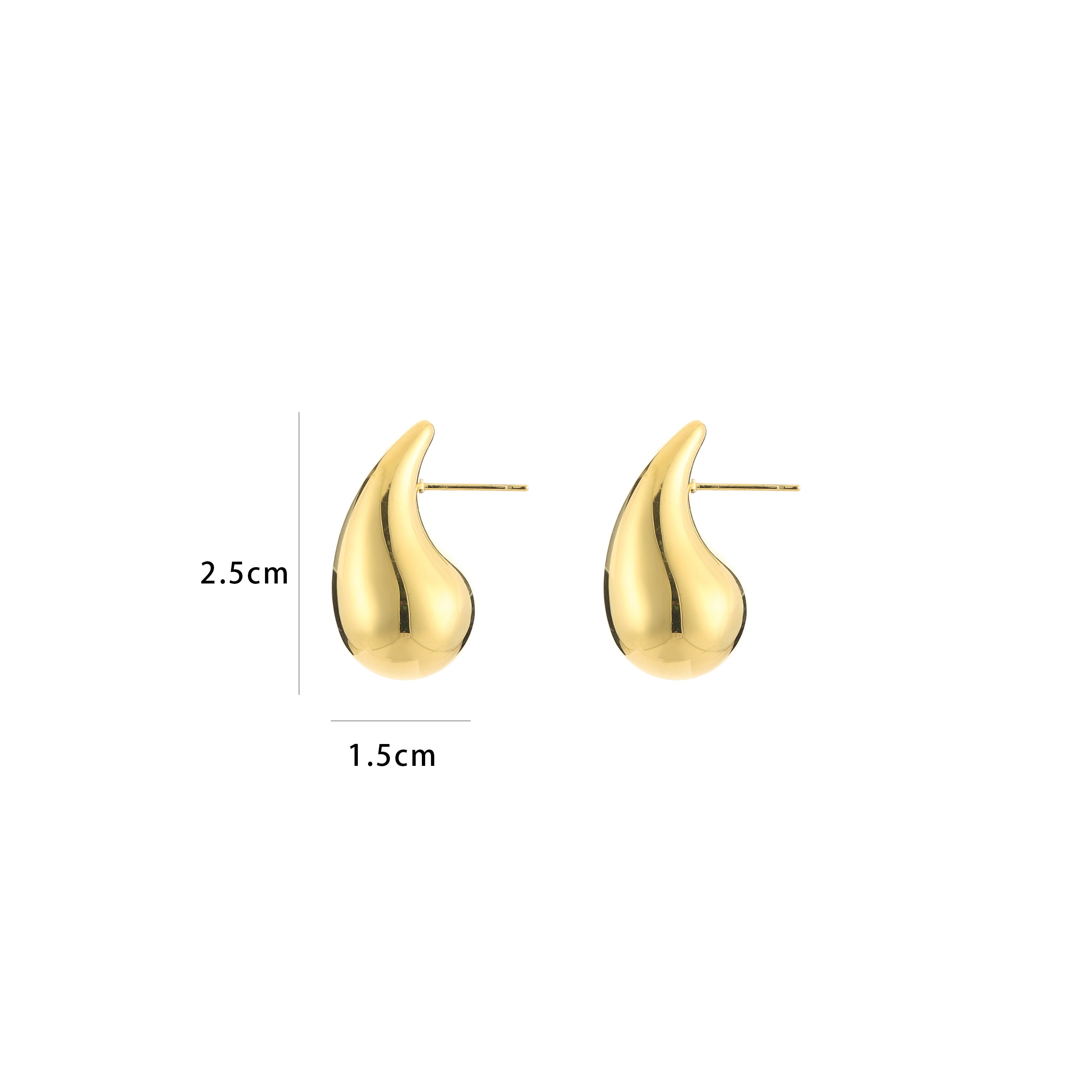 Statement druppel oorbellen 2.5 cm goud chirurgisch staal afmetingen