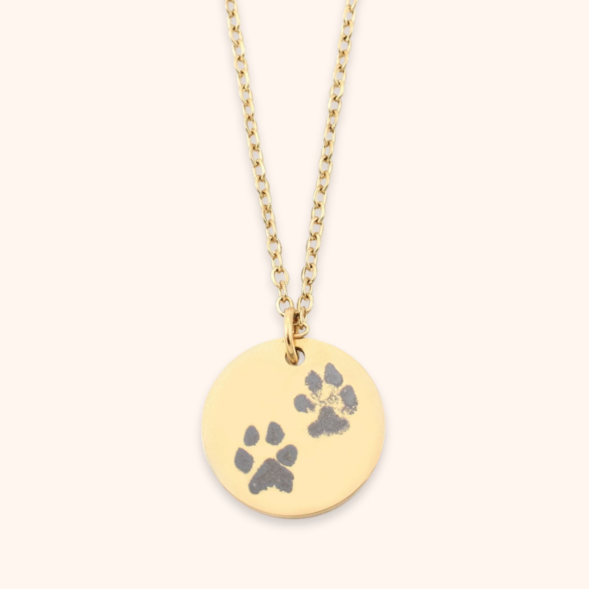 Ketting Elianne 2 vingerafdrukken voorkant & 2 pootafdrukken achterkant