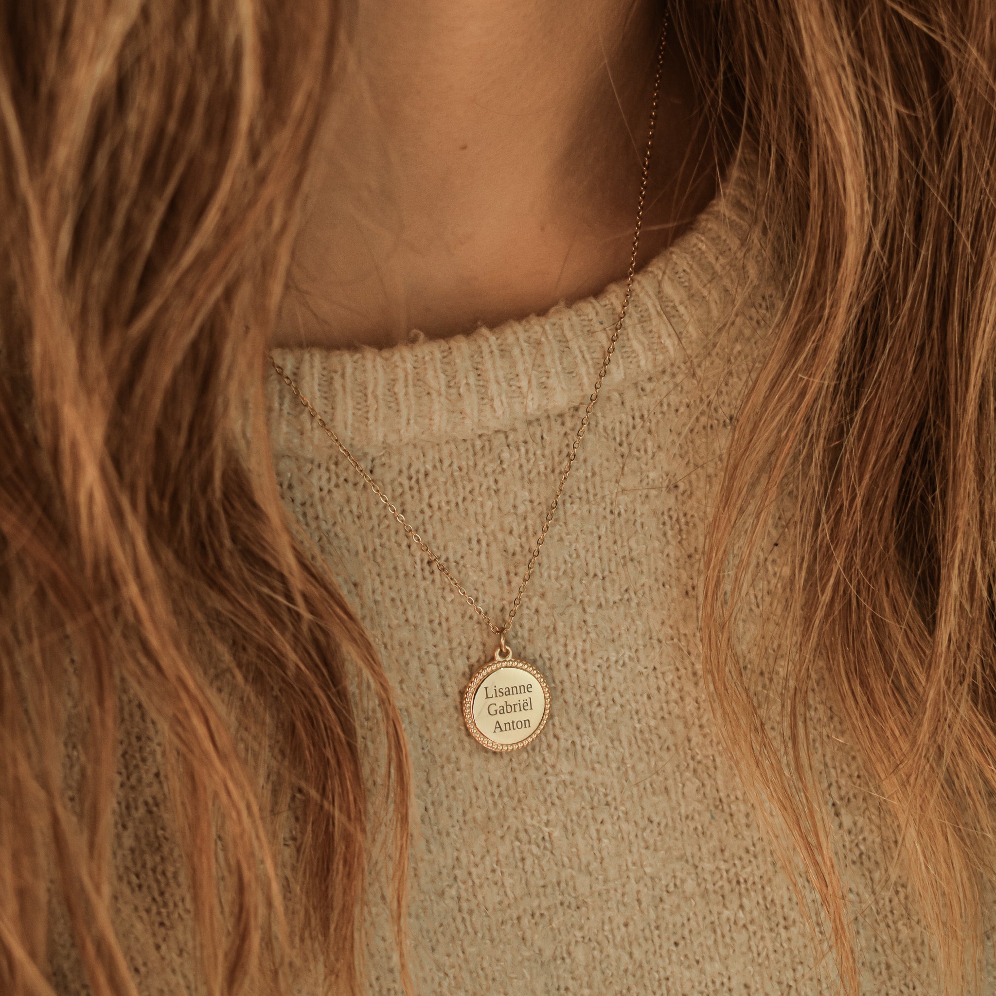 Naam ketting dames goud stainless steel