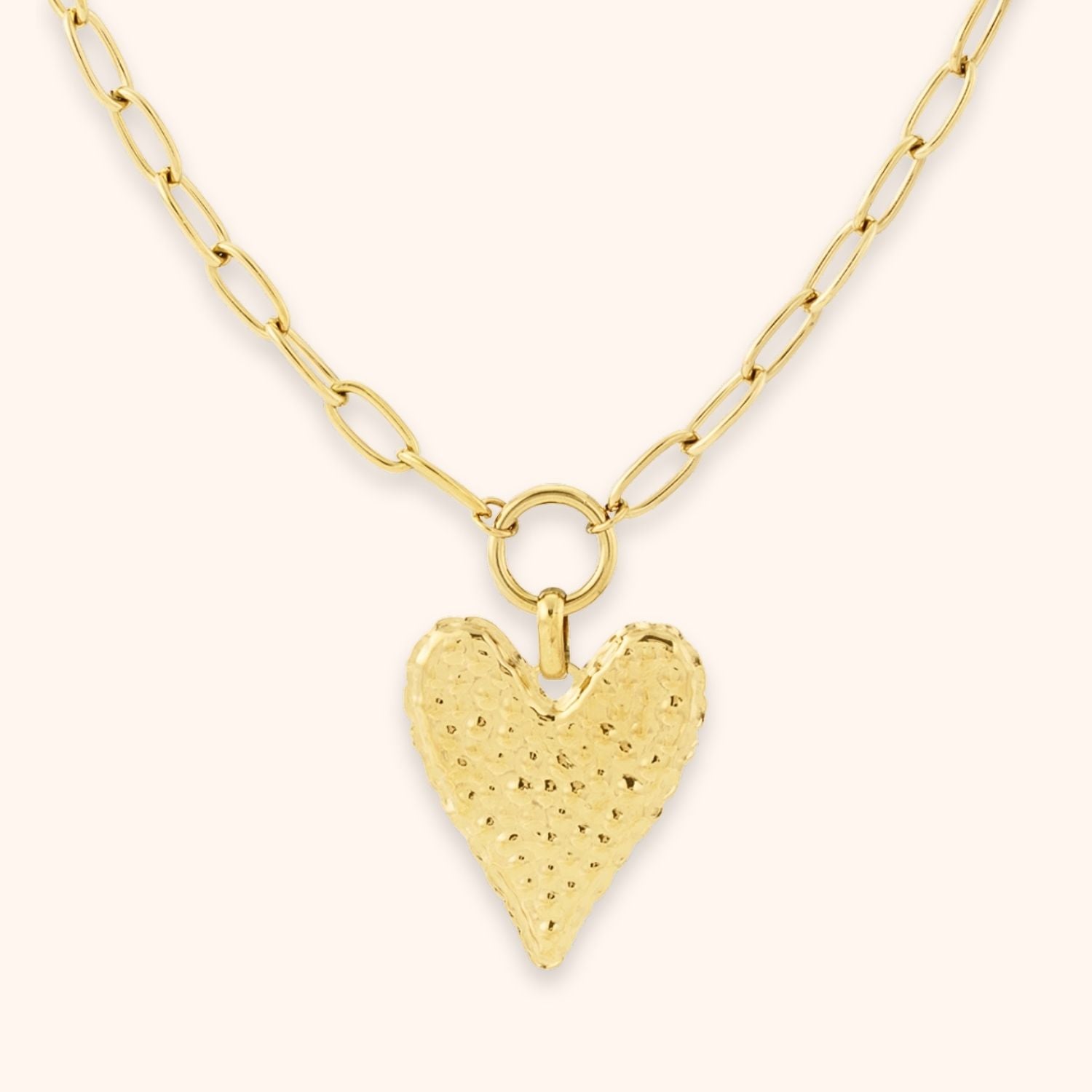 Ketting lang met een hart kleur goud stainless steel