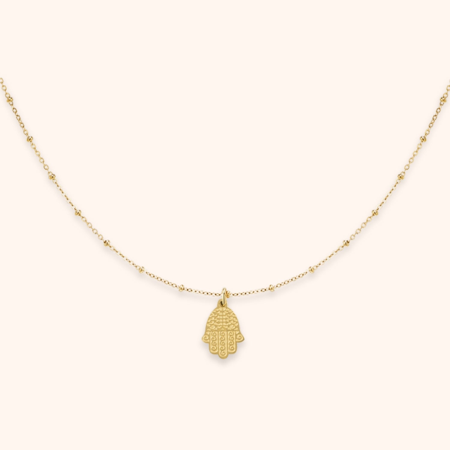 Halsketting hamsa hand goud rvs