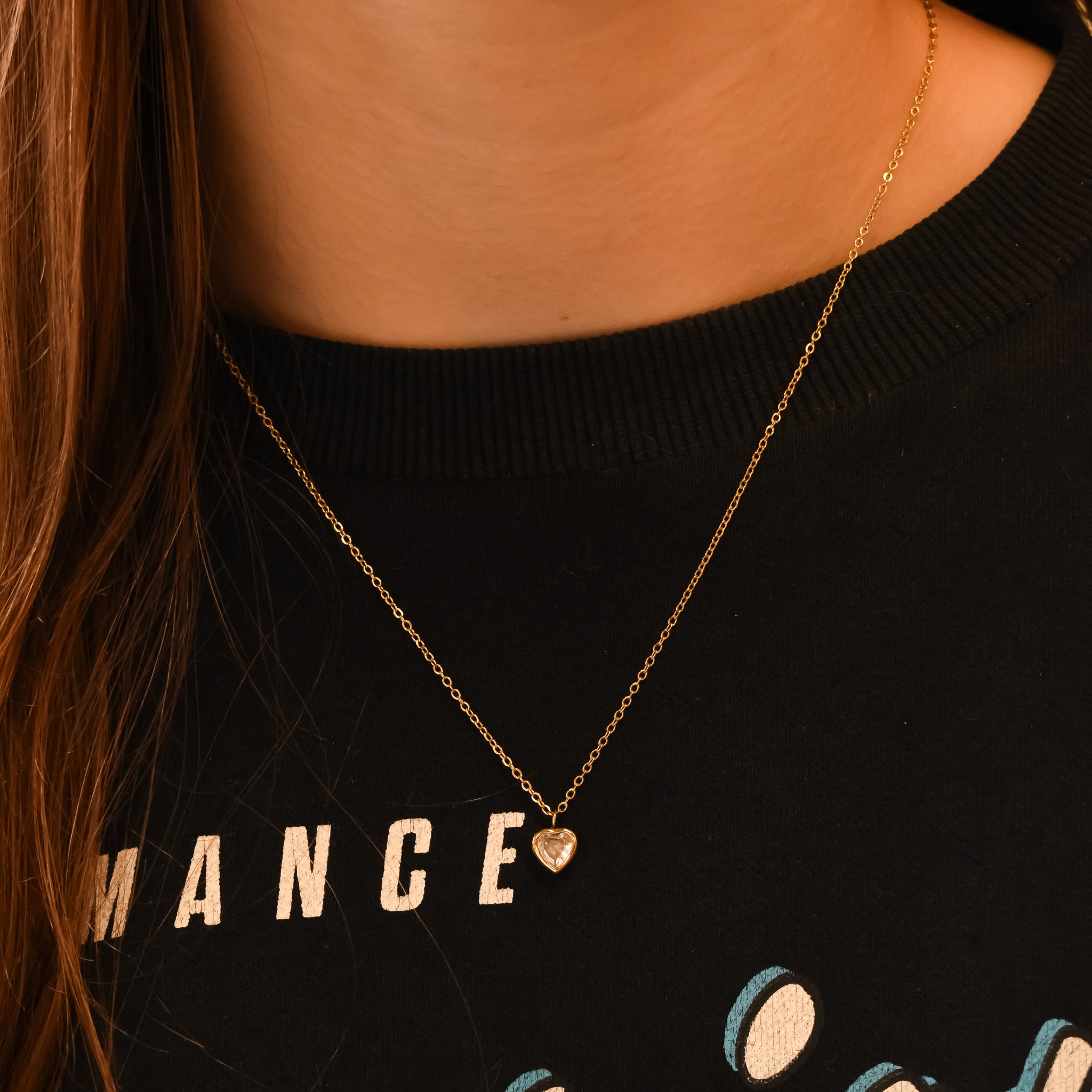 Ketting hartje goud rvs