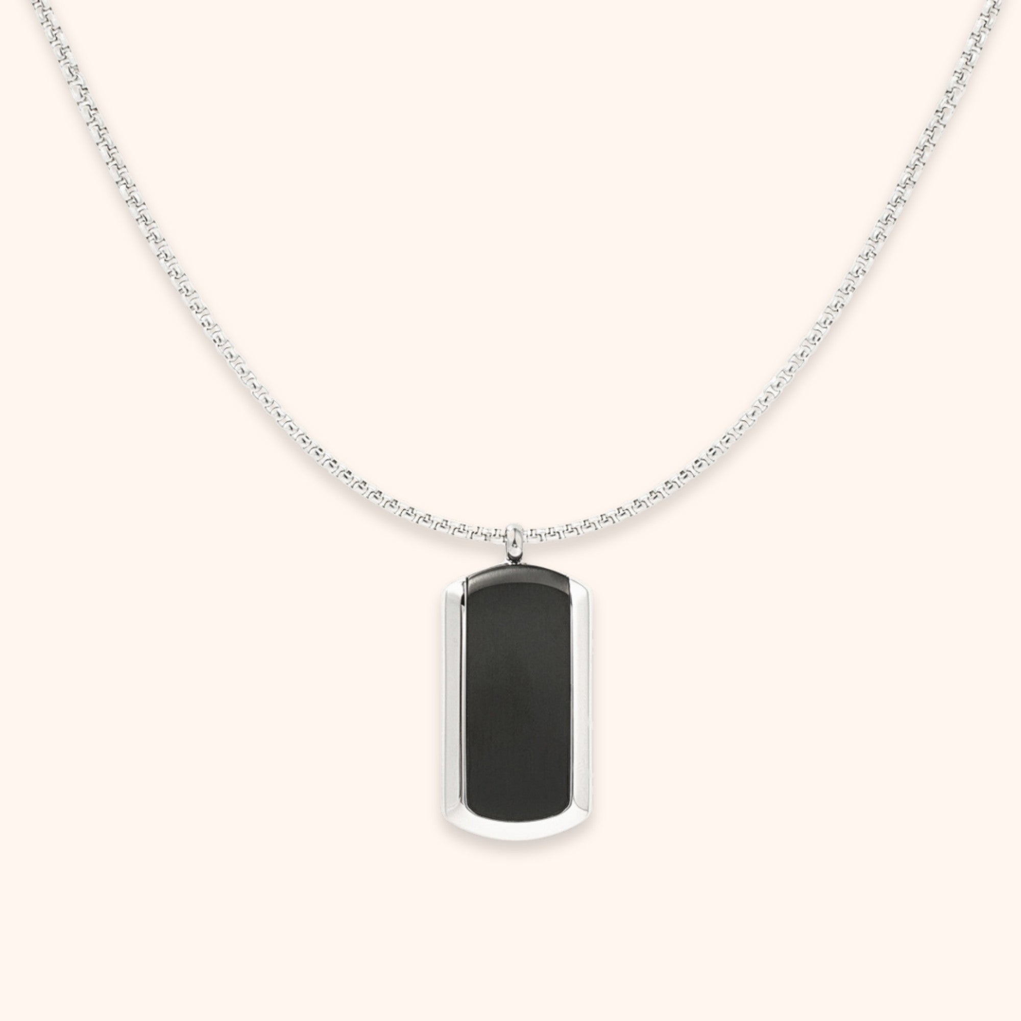 Stainless steel ketting heren met hanger zwart