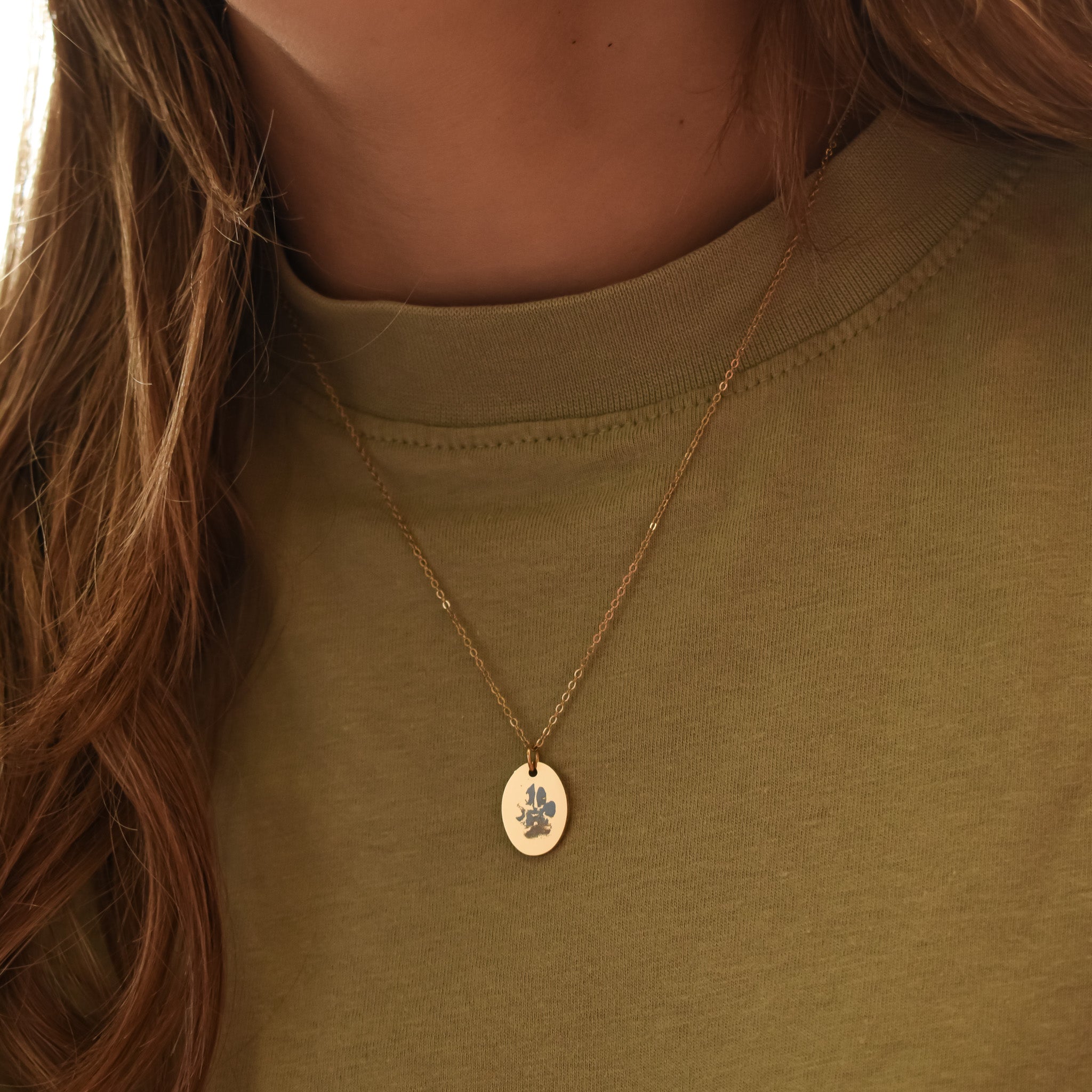 Ketting met pootafdruk van hond goud stainless steel