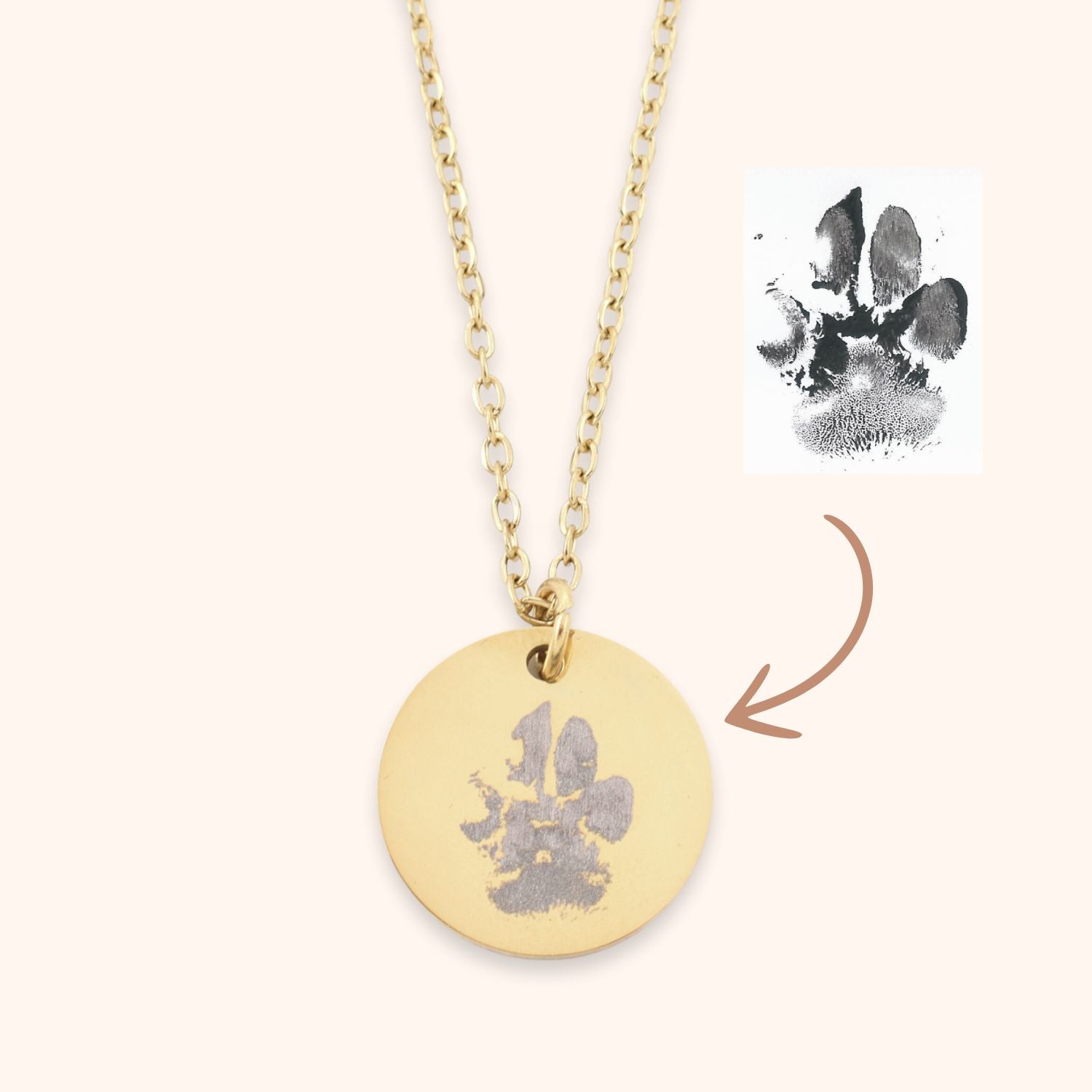 Pootafdruk hond ketting dames goud