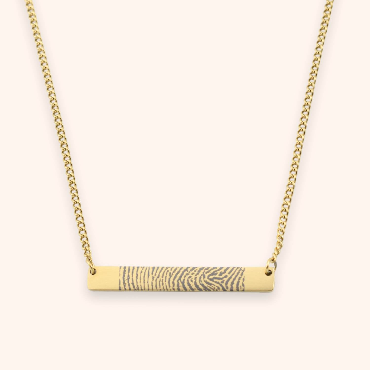 Vingerafdruk ketting staafje