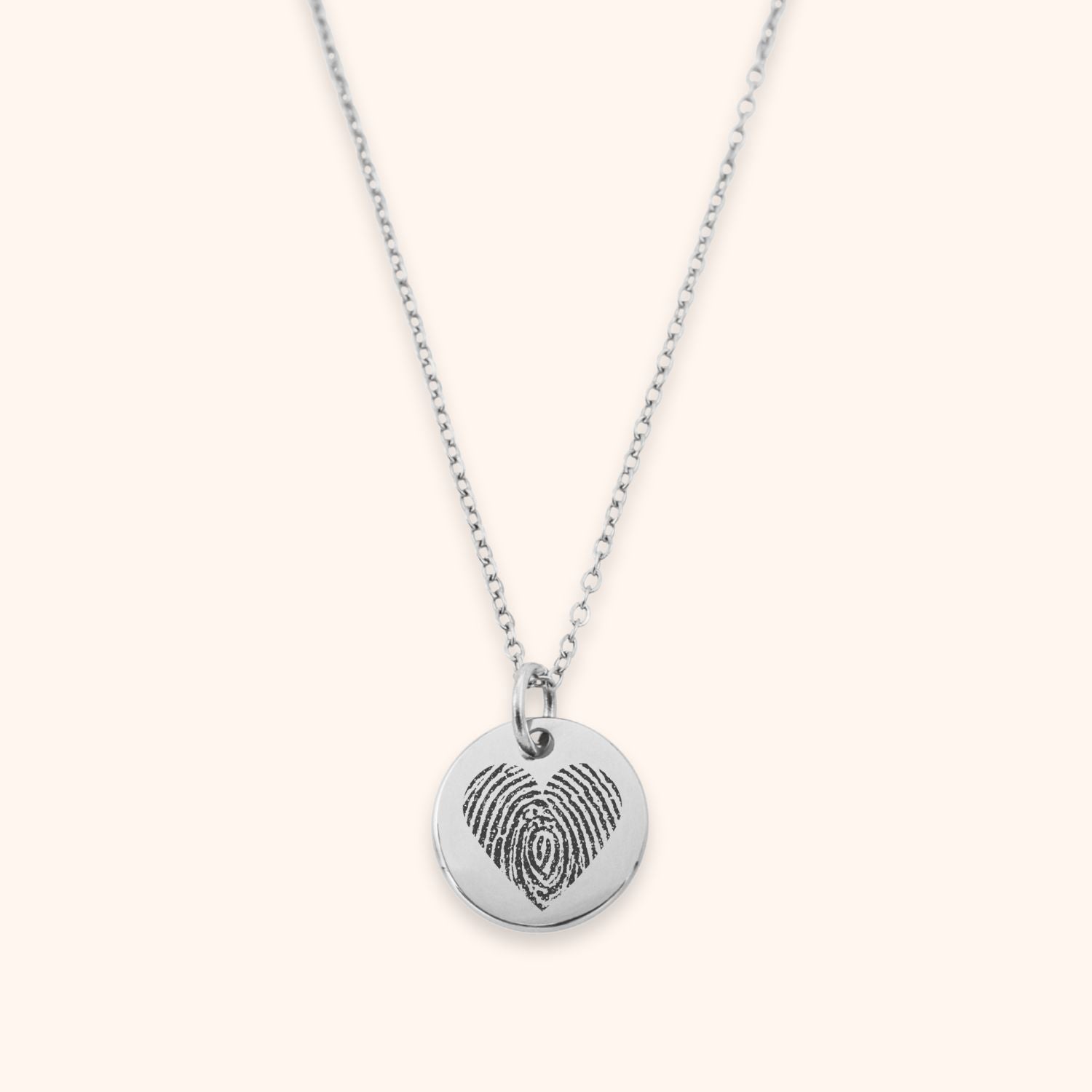 Ketting vingerafdruk hart kleine hanger