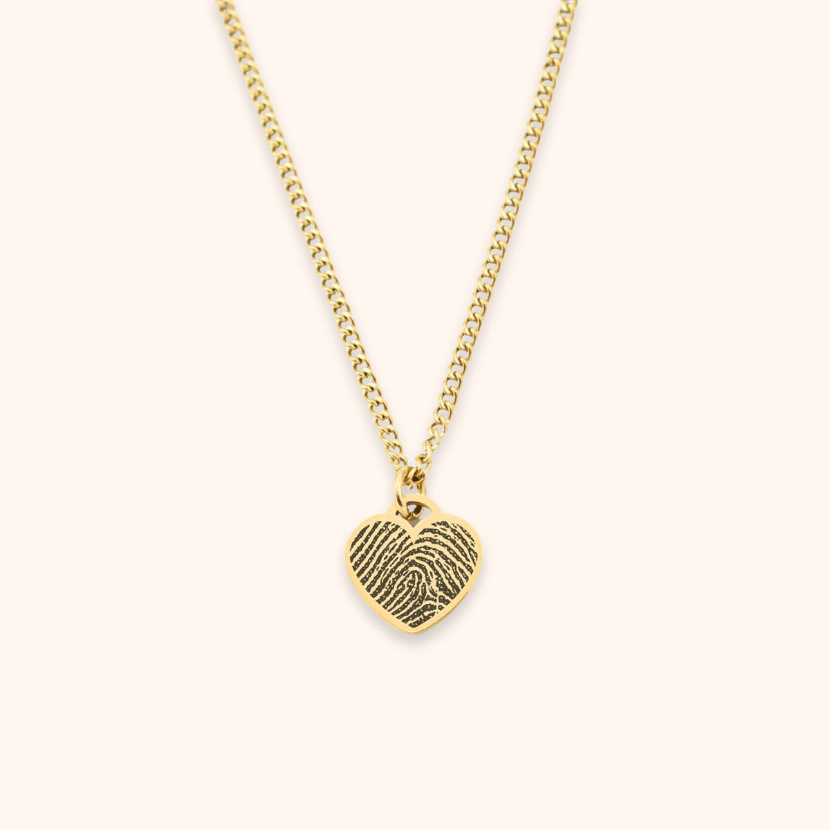 Kleine hart ketting vingerafdruk
