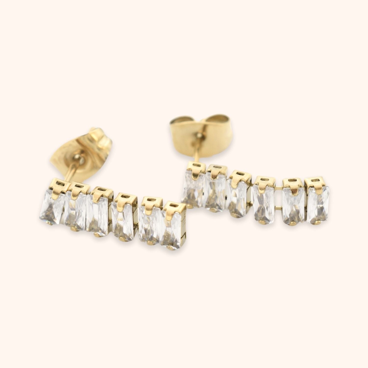kleine strass oorbellen goud rvs kerst diamantjes hanger