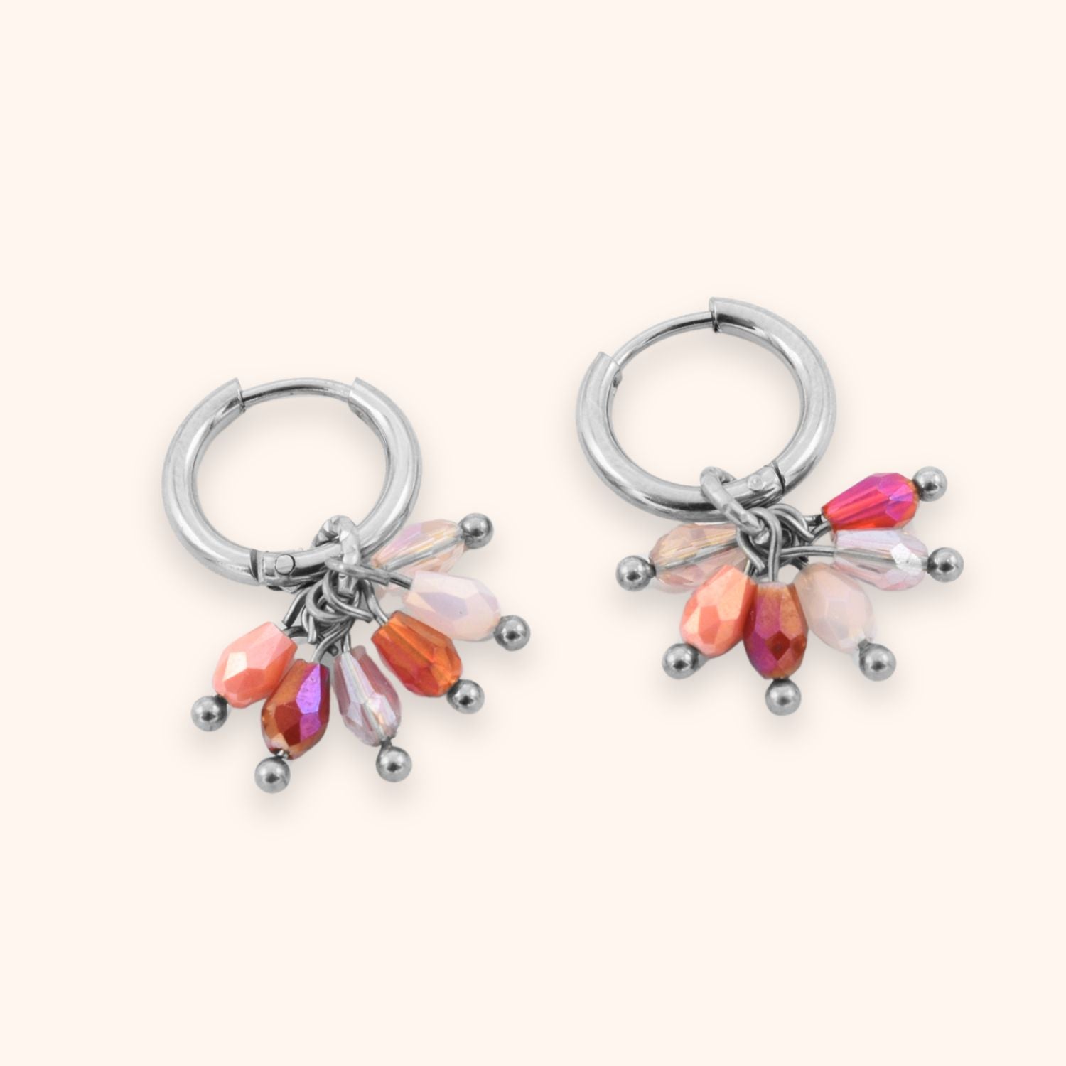 Oorringen kraaltjes multicolor