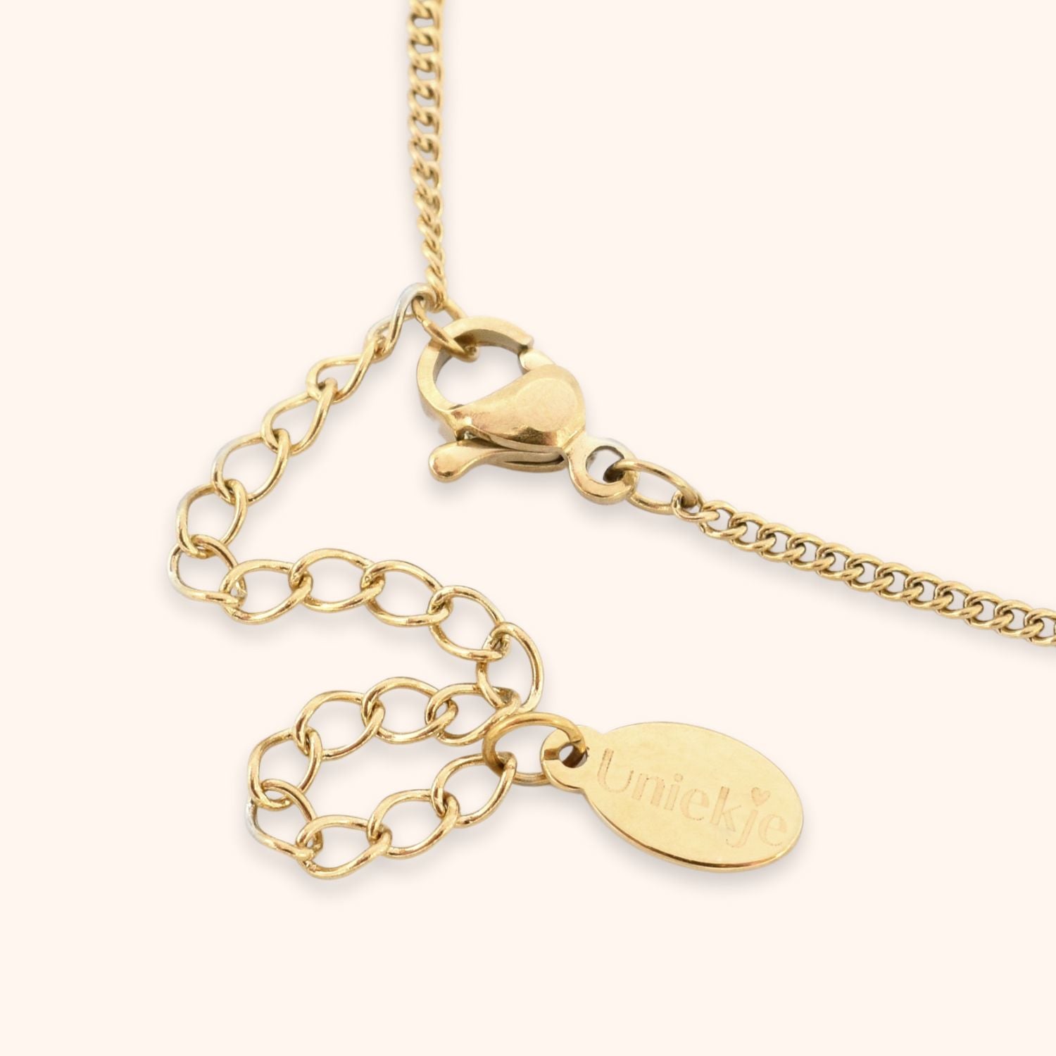 Logo bedel sieraden Uniekje kleur goud stainless steel