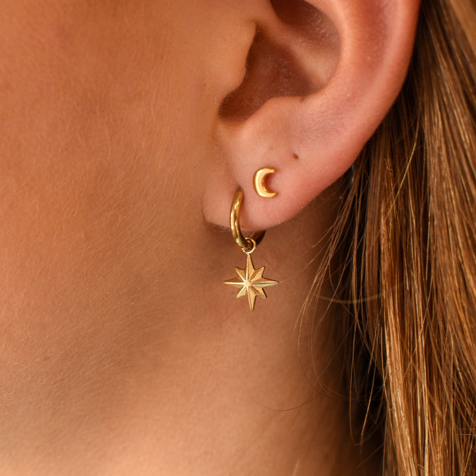Oorbellen set ster & maan