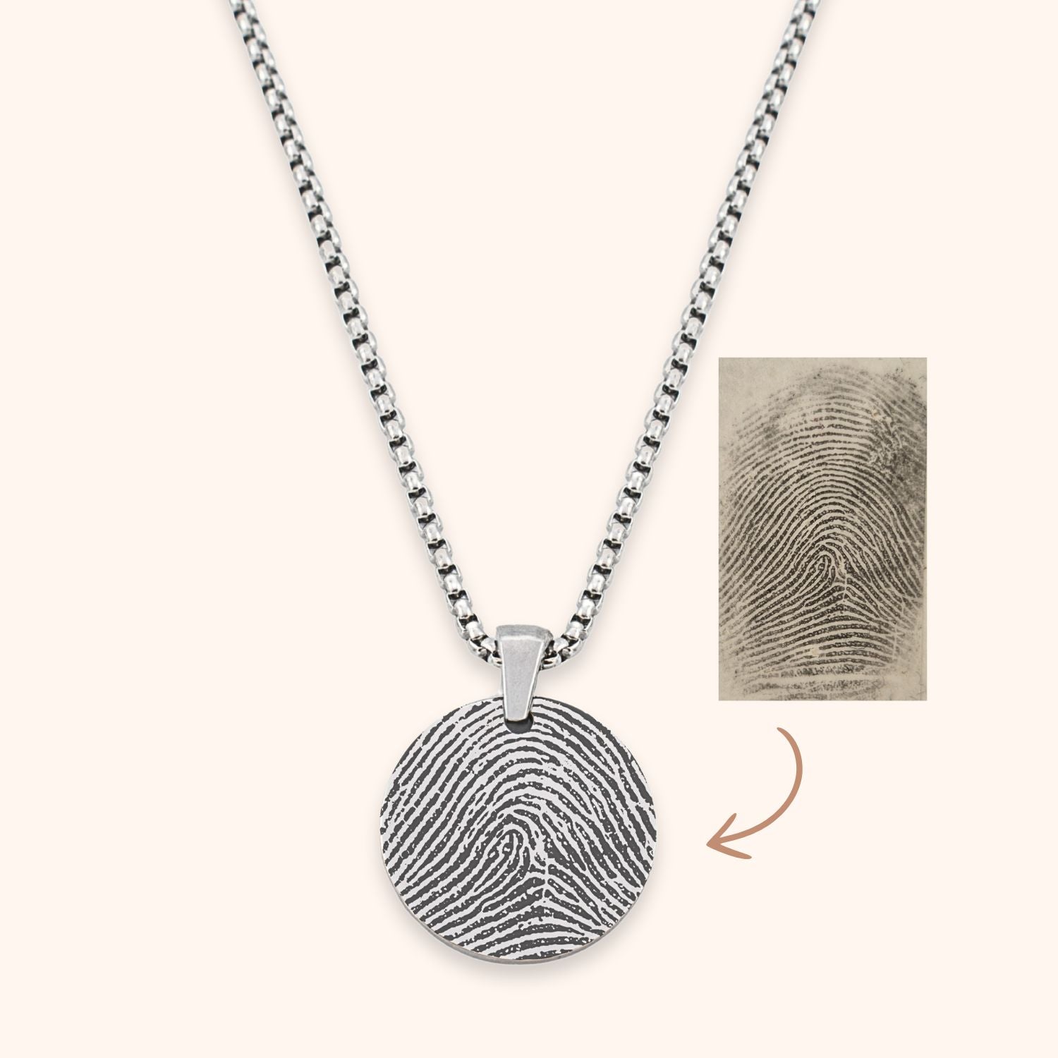 Heren ketting rond vingerafdruk