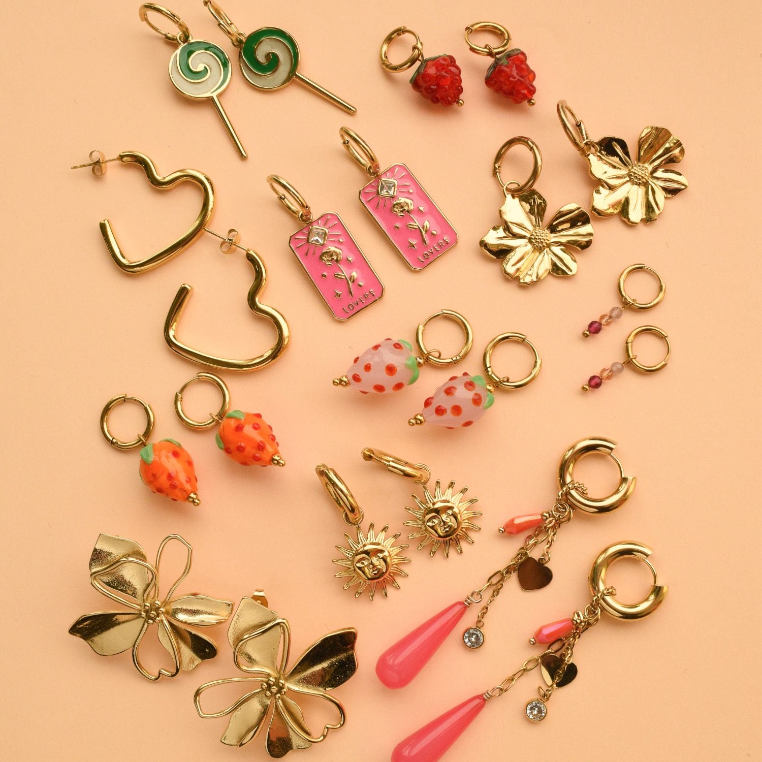 Oorbellen kleur goud stainless steel