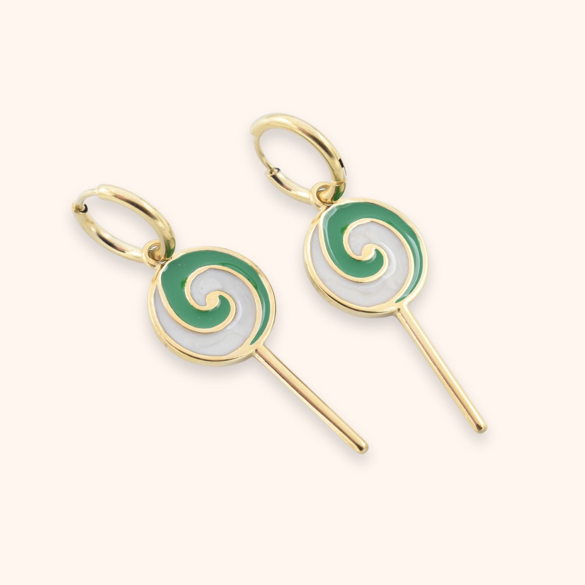 Oorringen lolly groen