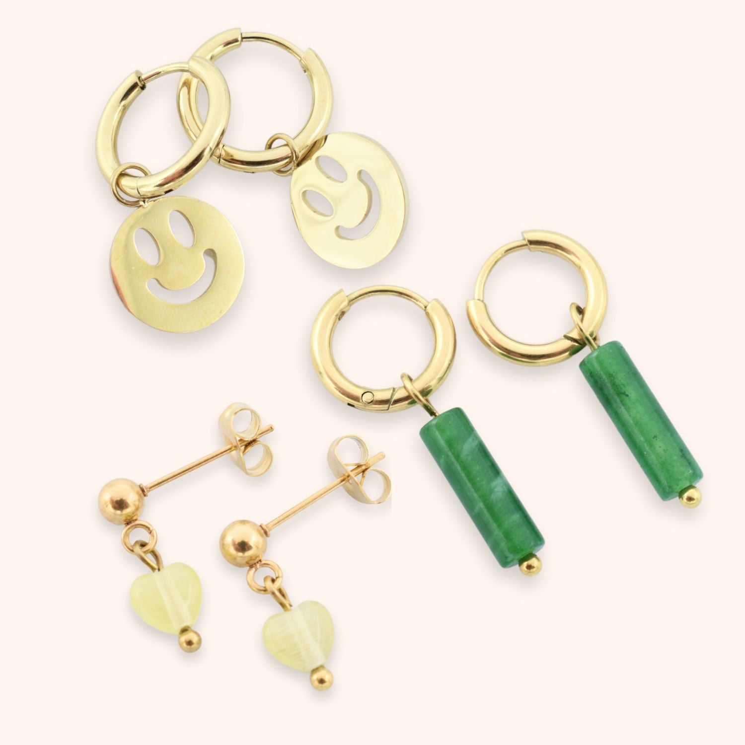 Oorbellen set smiley