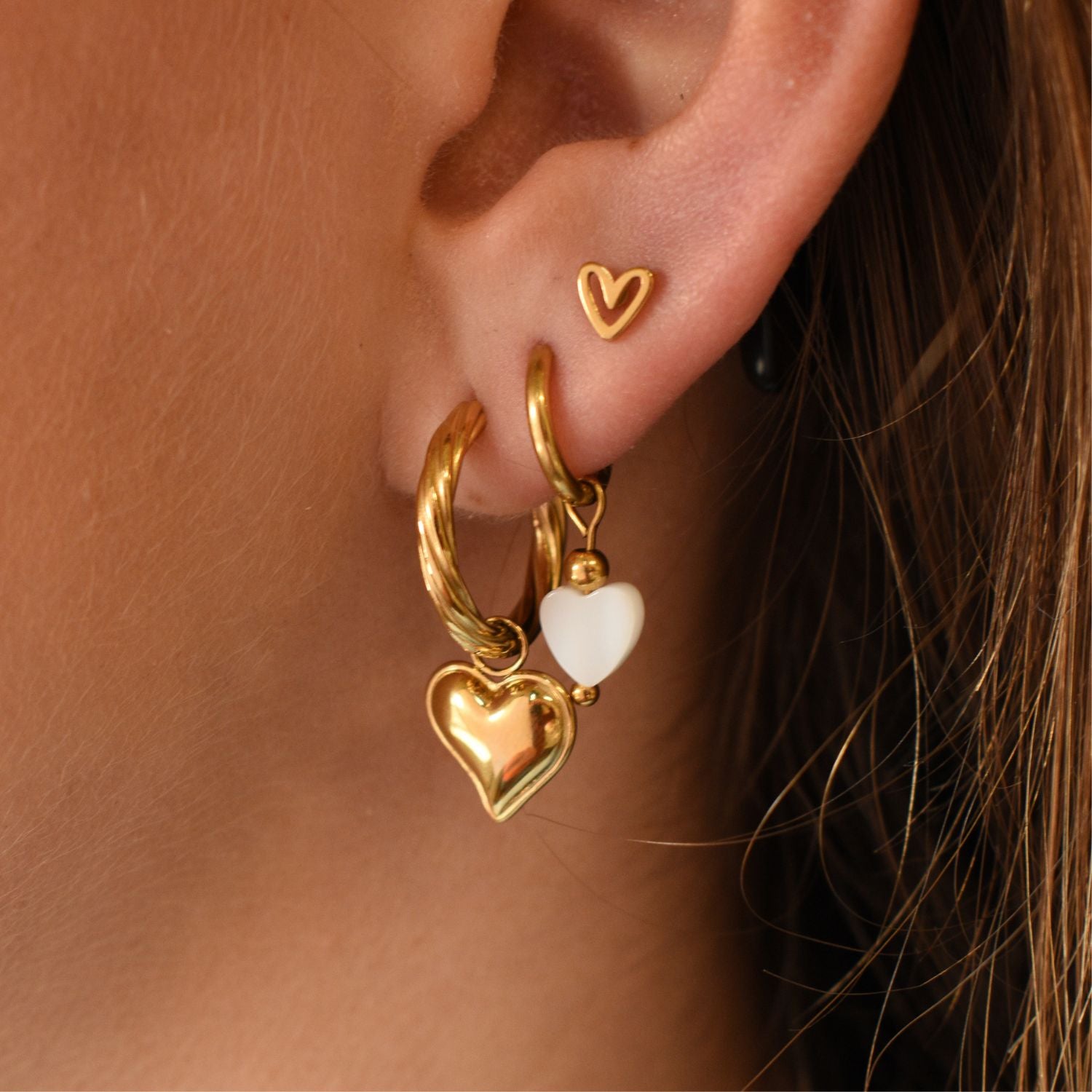 Oorbellen set hartjes