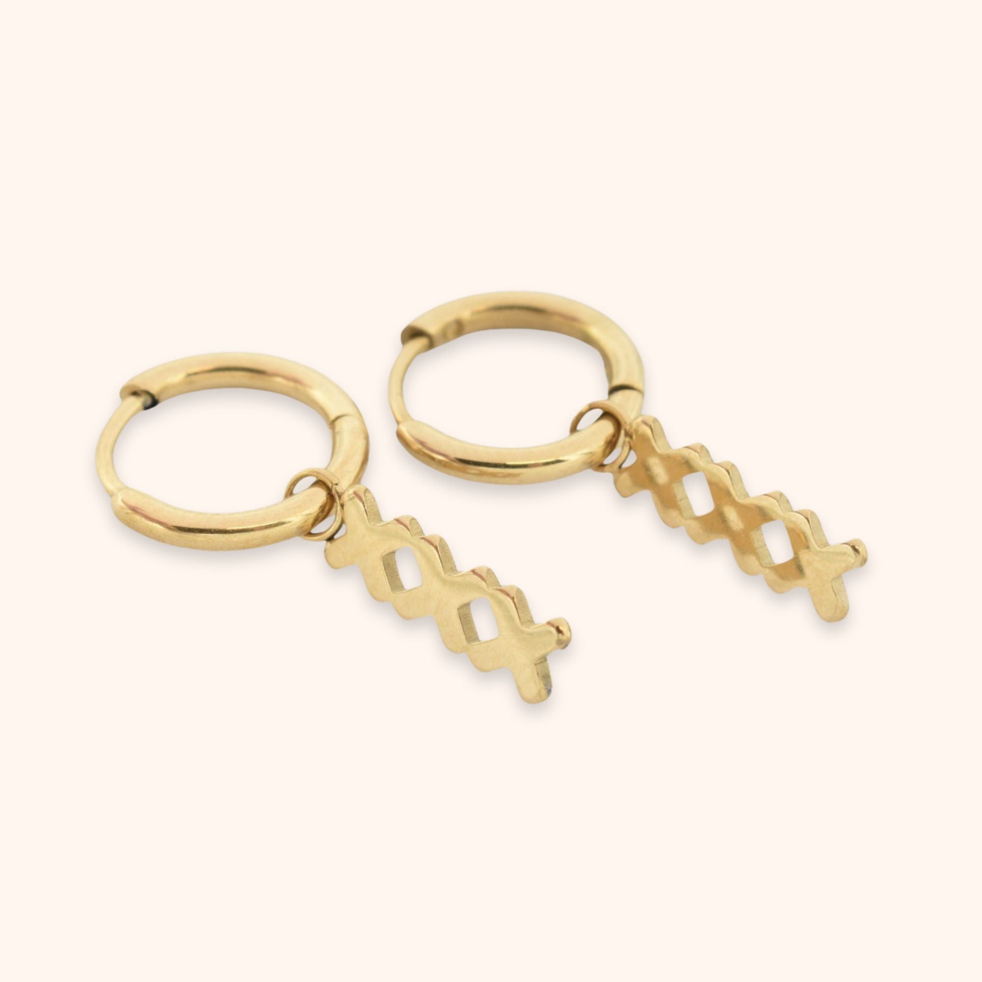 oorbellen amsterdam 3 kruizen goud