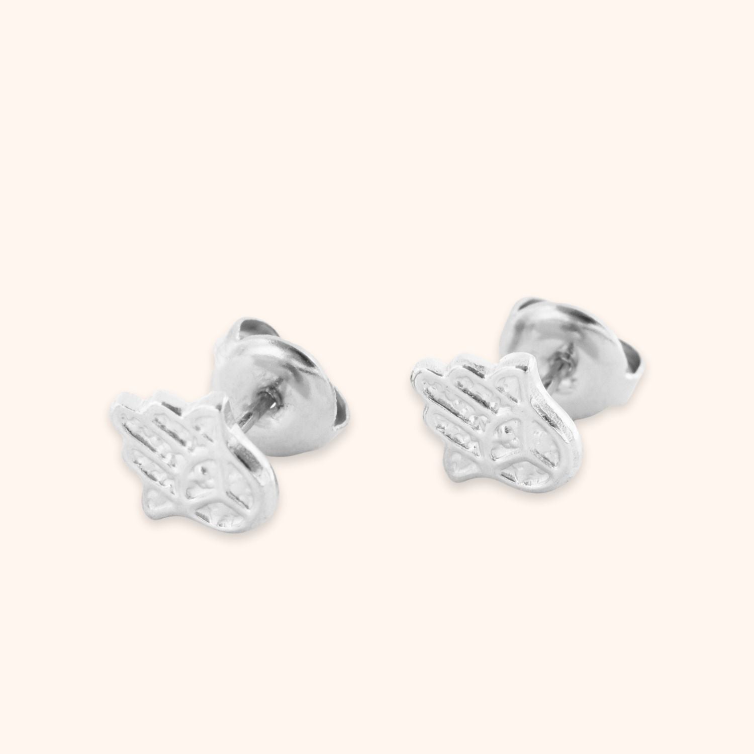 oorknopjes hamsa hand rvs zilver